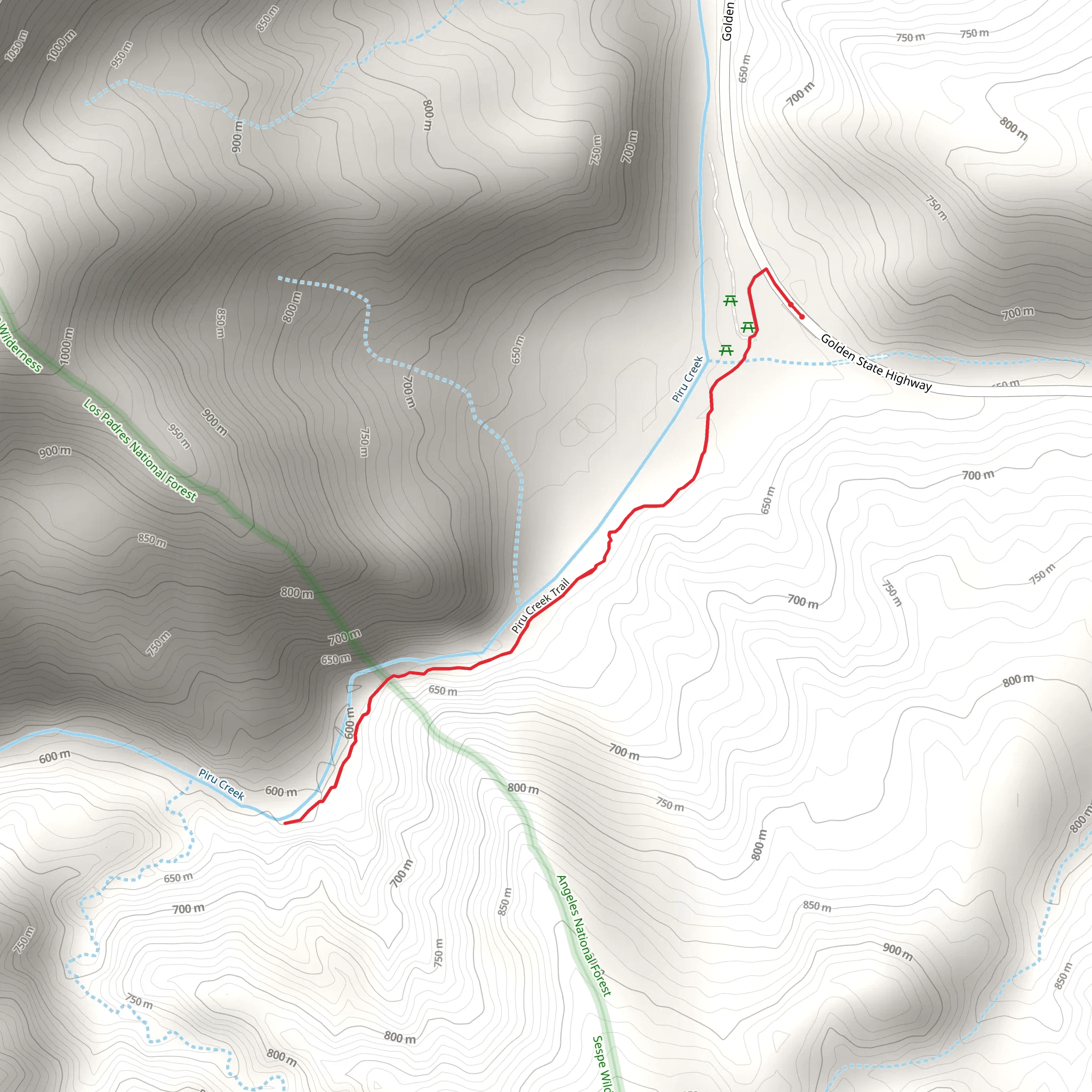 Piru Creek Trail mobile static map