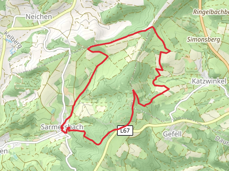 Auf Schloscheid, Hohlenseifen and Afelskreuz Loop - Sarmersbach