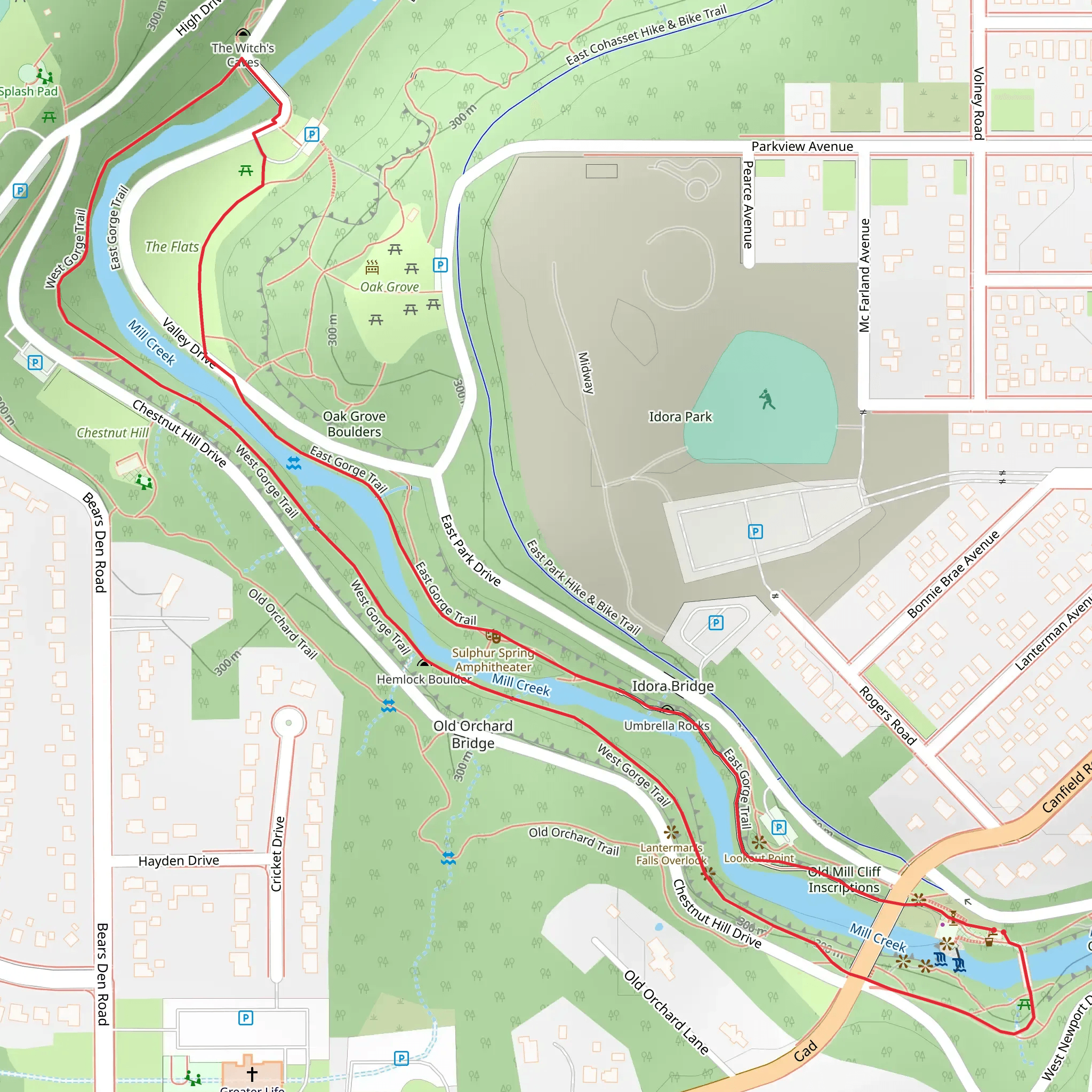 East and West Gorge Loop Trail - Canfield Road mobile static map