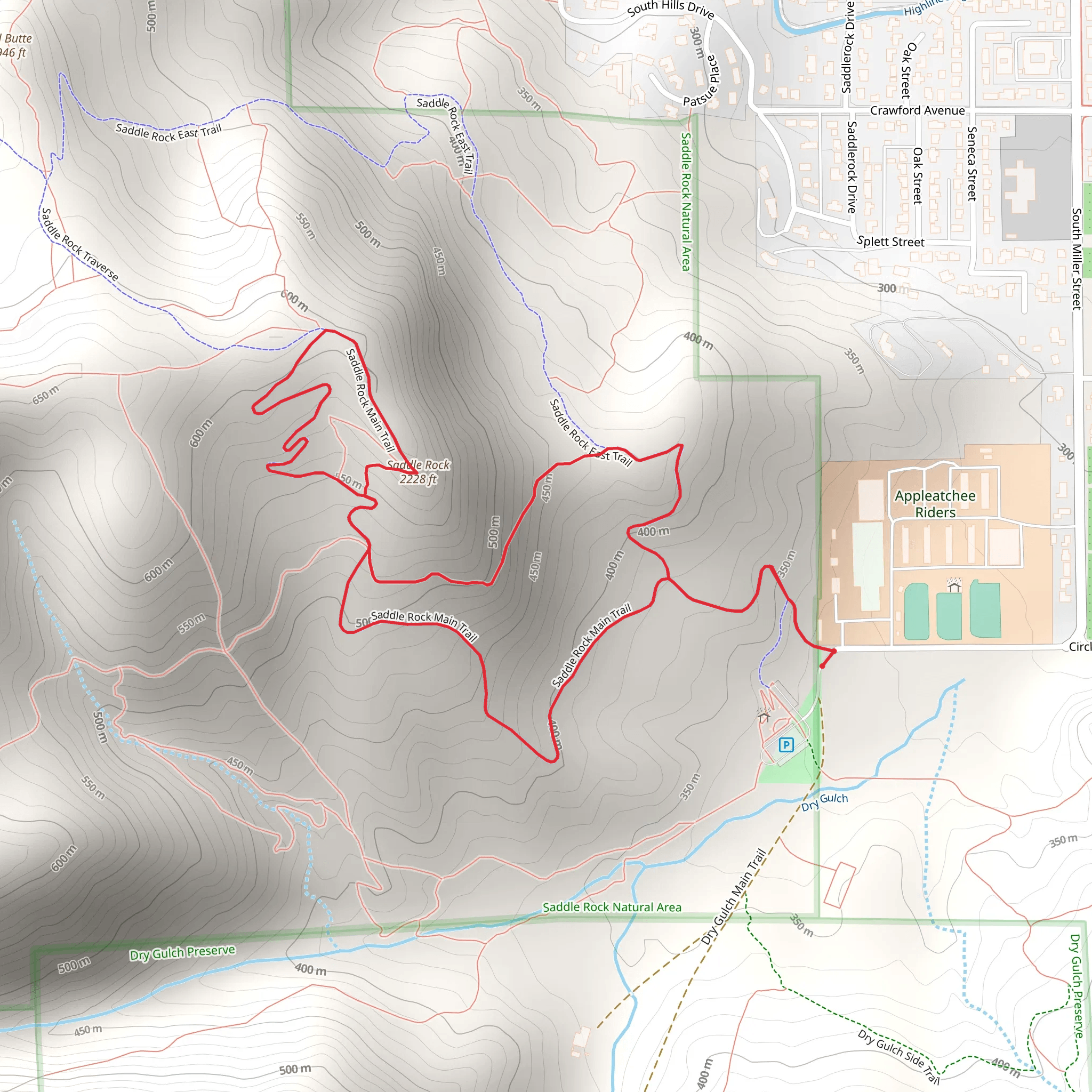 Saddle Rock Loop Trail mobile static map