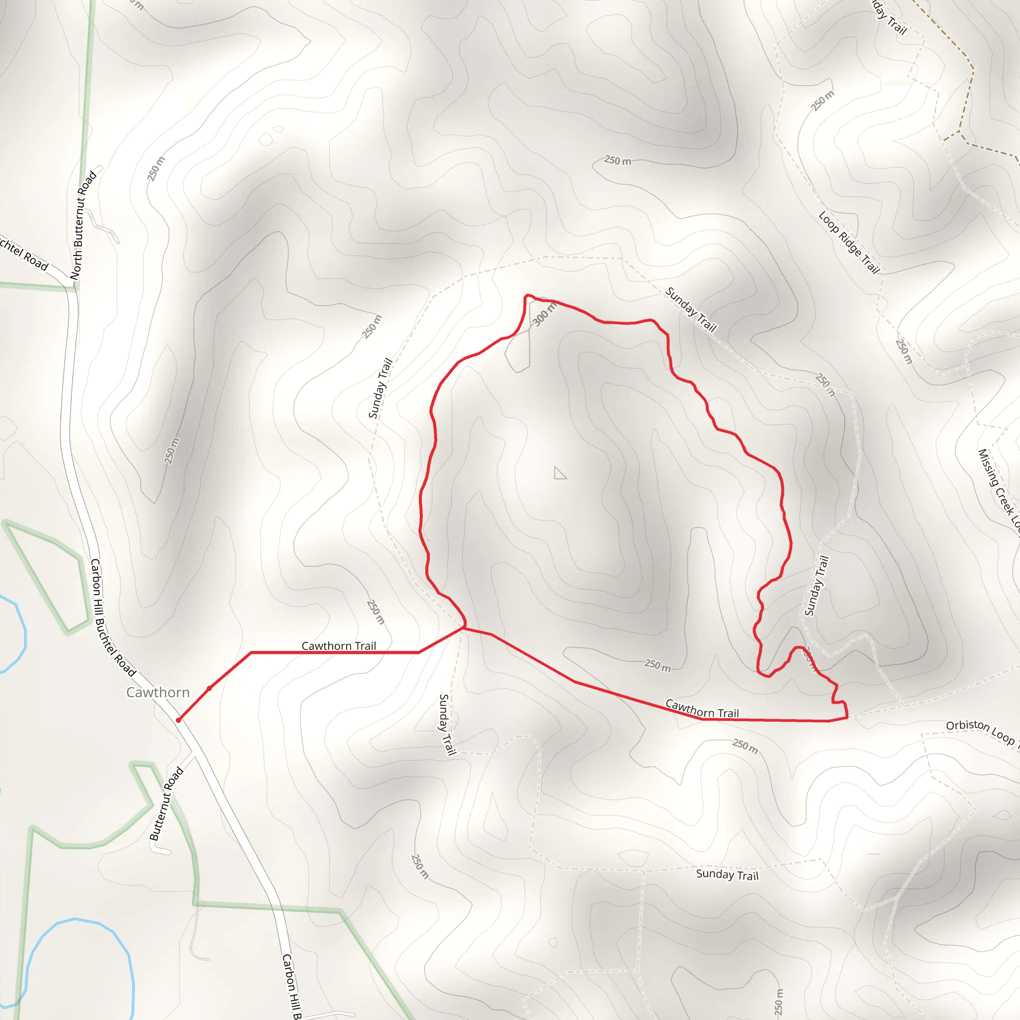 Sunday Loop via Cawthorn Trail mobile static map
