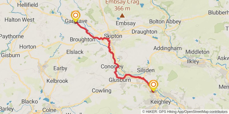 Airedale Way stage 3 Map