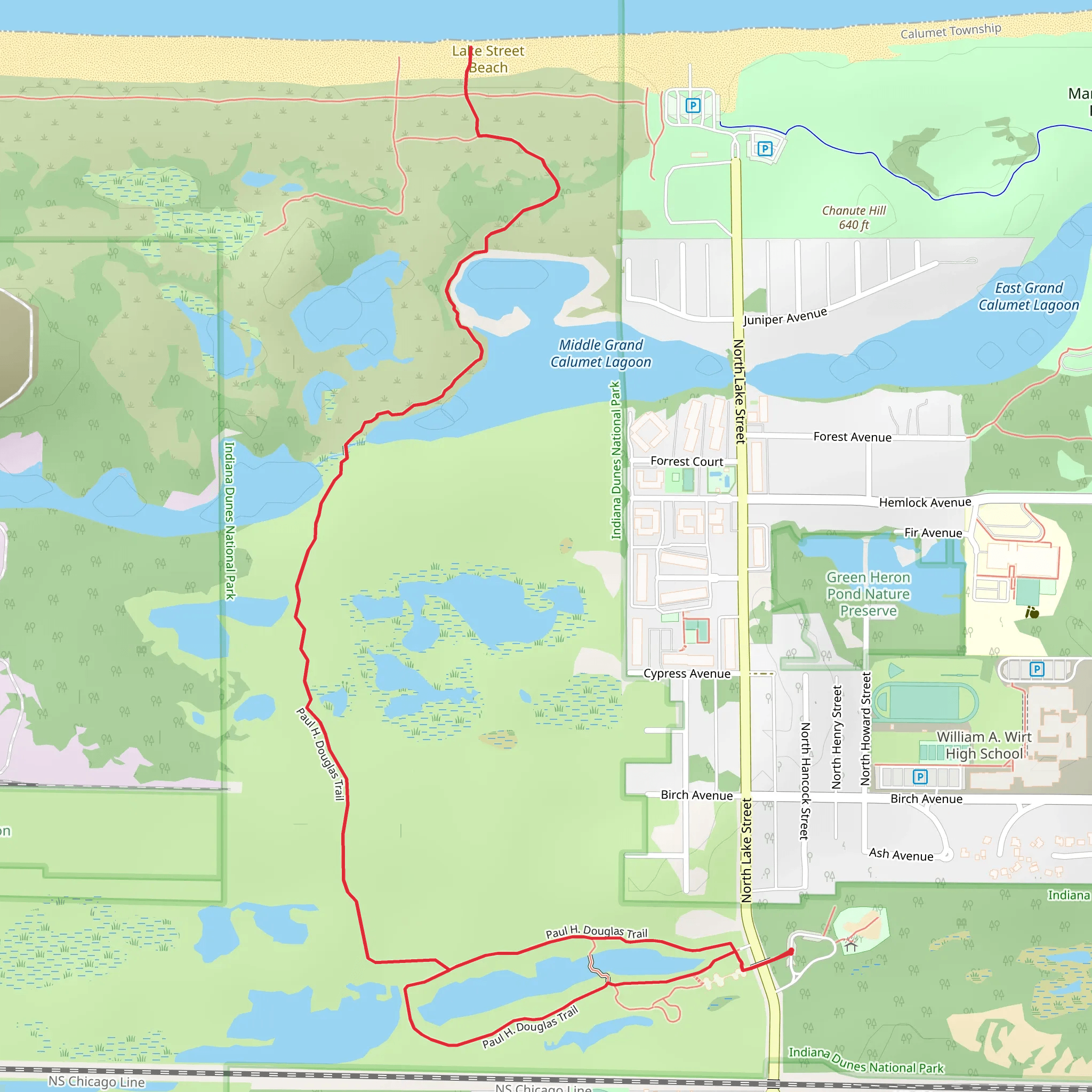 Paul H Douglas Trail mobile static map