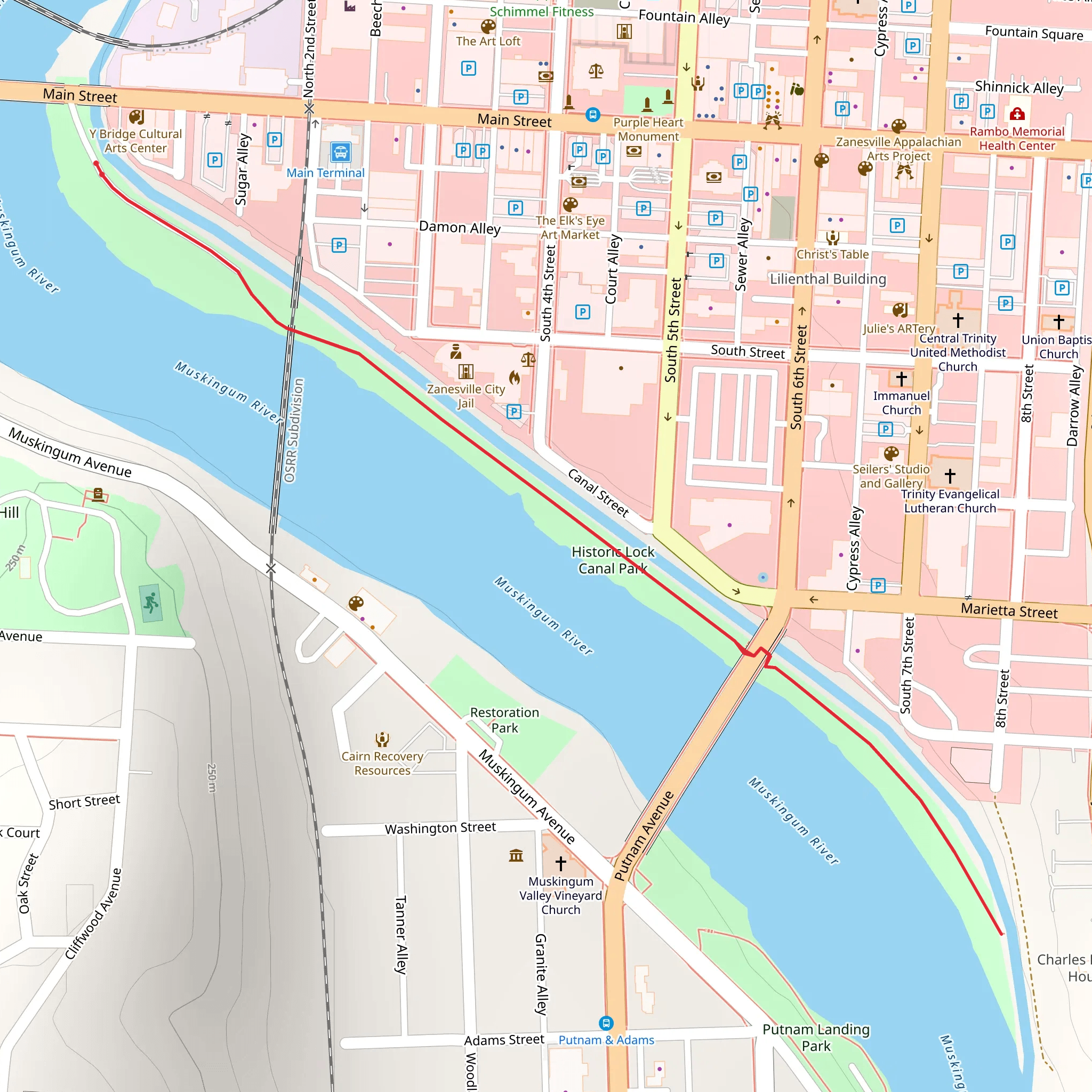 Historic Lock Canal Park Walk mobile static map