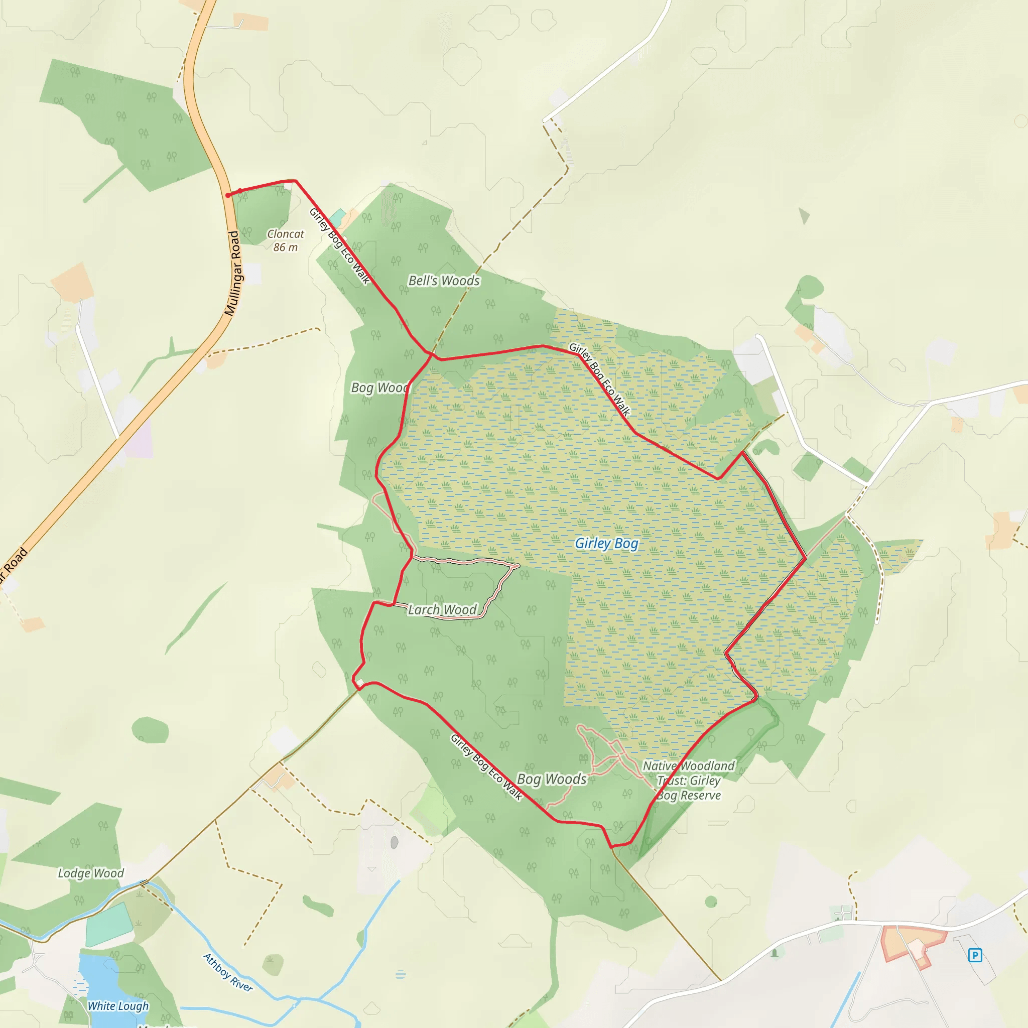 Drewstown Woods - Girley Bog Walk mobile static map