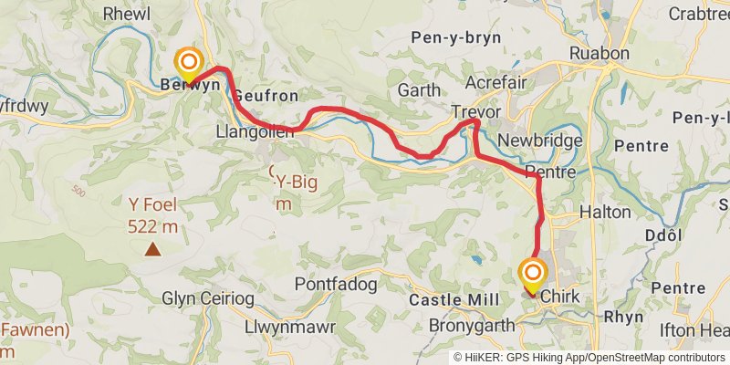 Walk along Llangollen Canal stage 4 Map