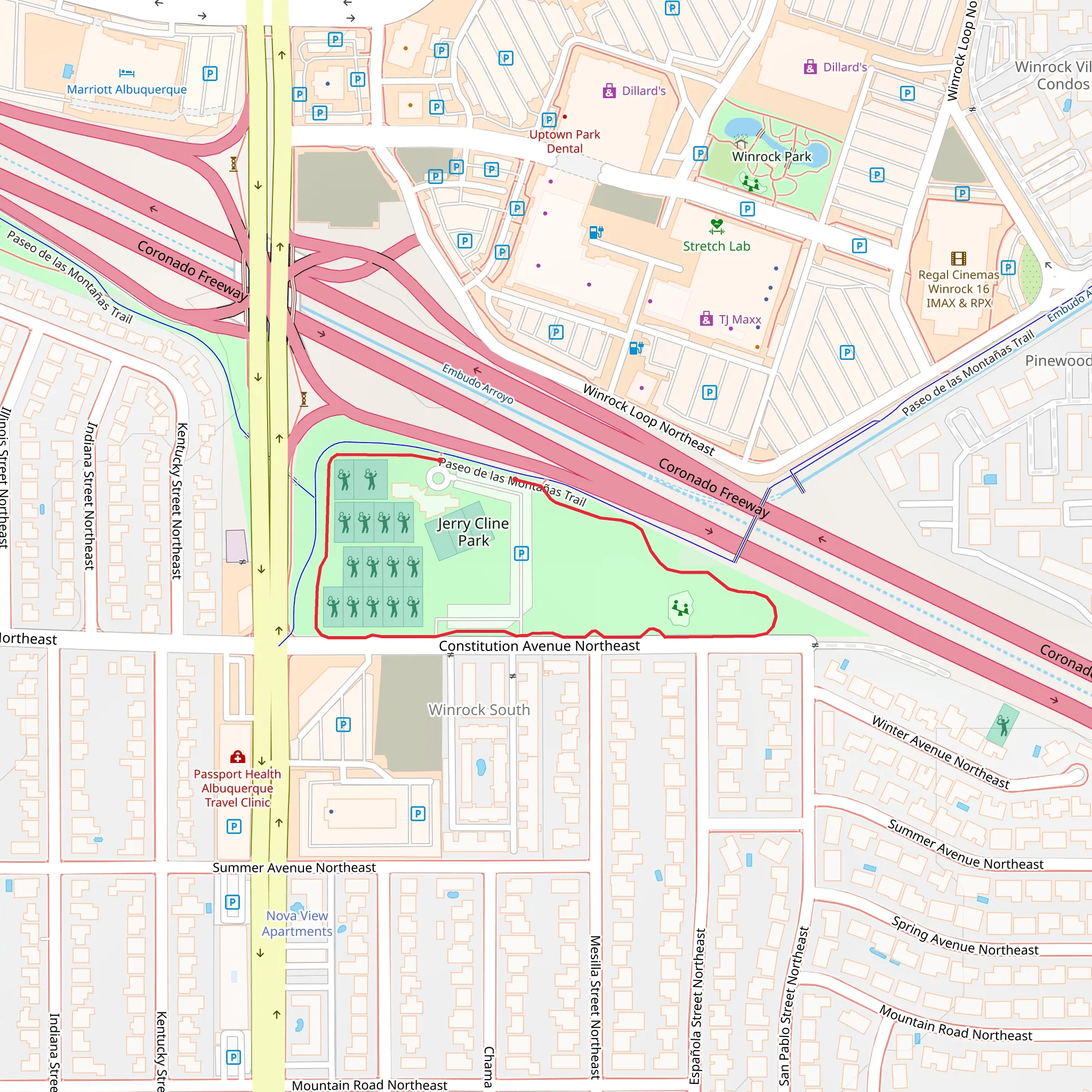 Jerry Cline Park Loop mobile static map