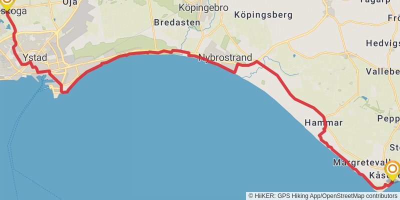 Skåneleden Trail stage 27 Map