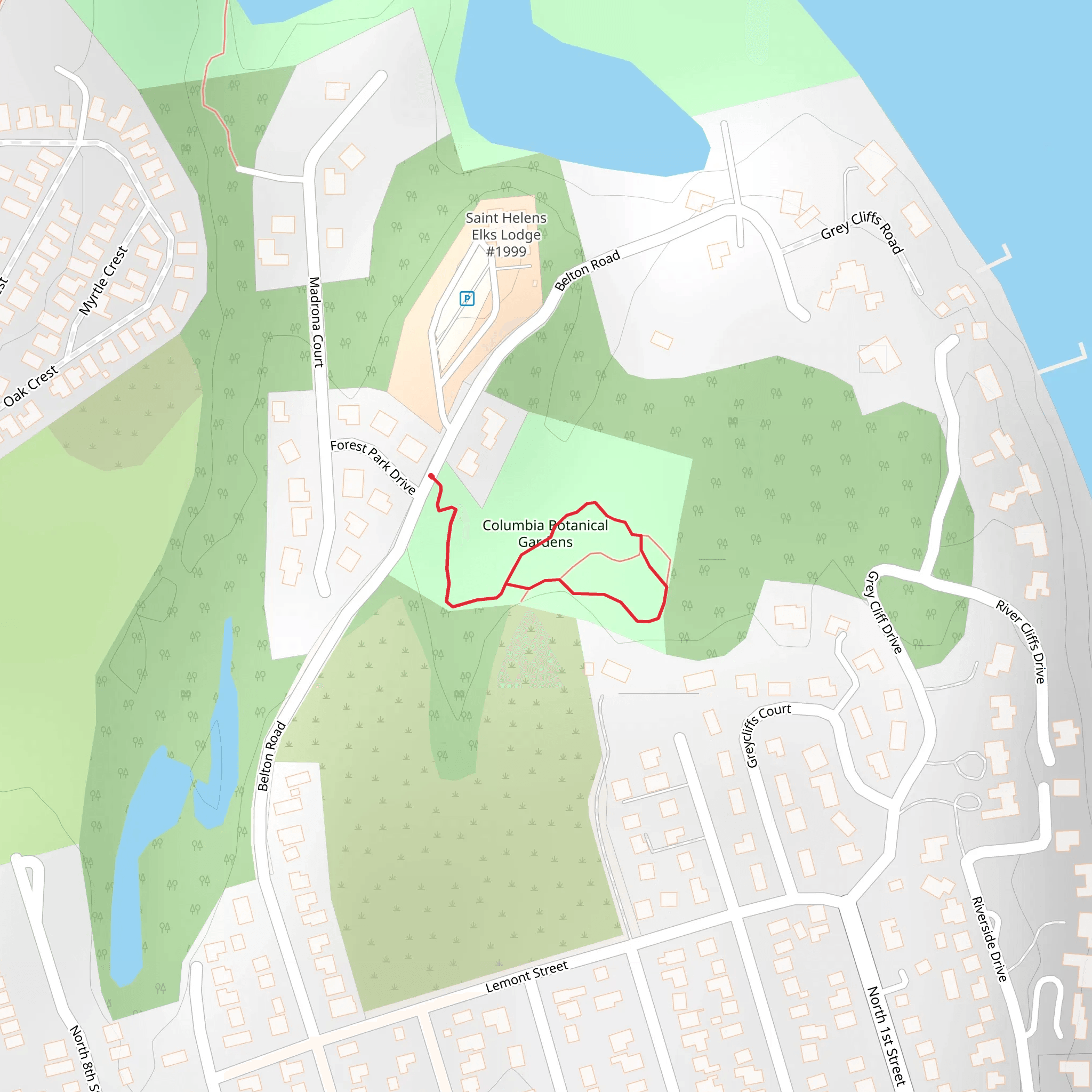 Columbia Botanical Gardens Loop mobile static map
