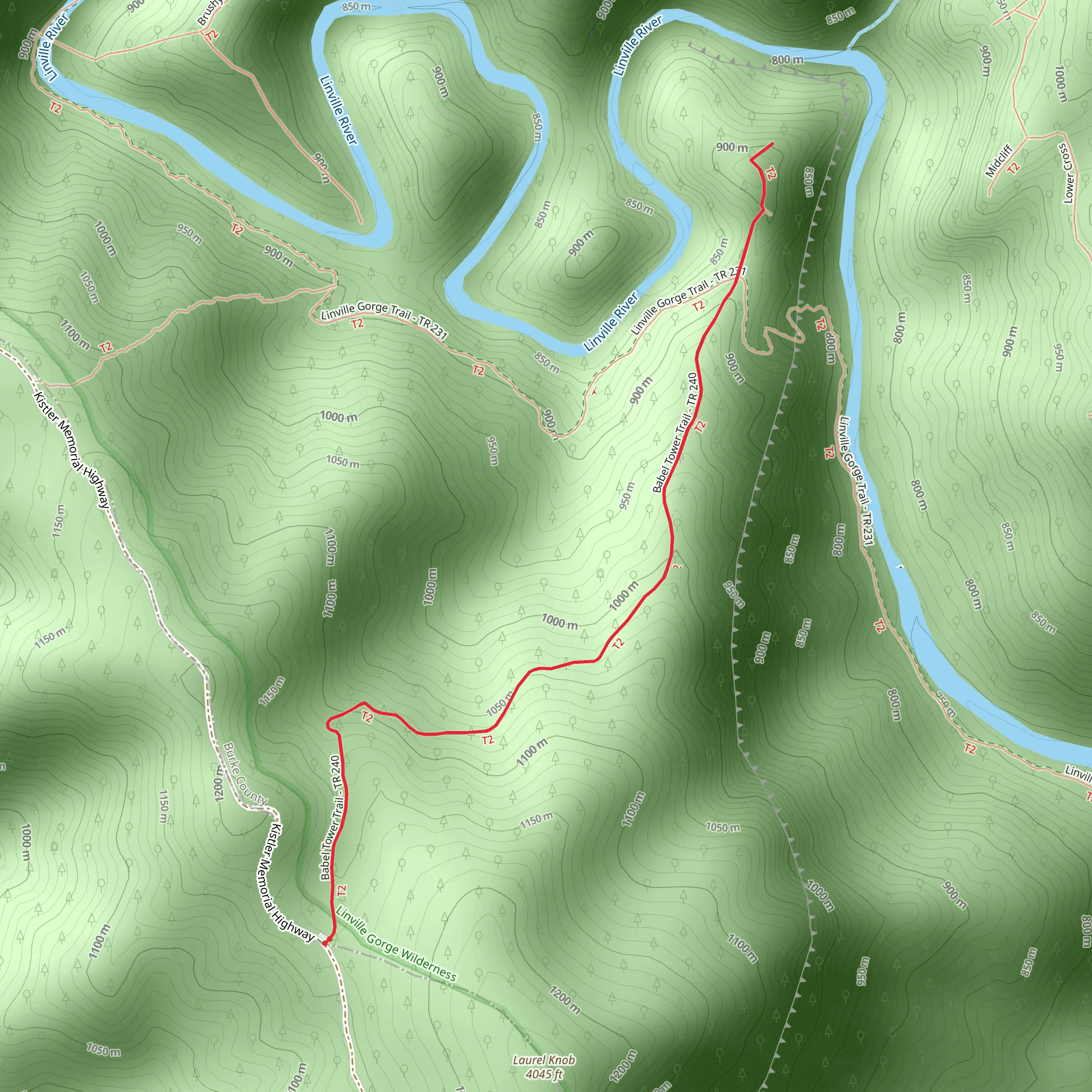 Babel Tower Trail mobile static map