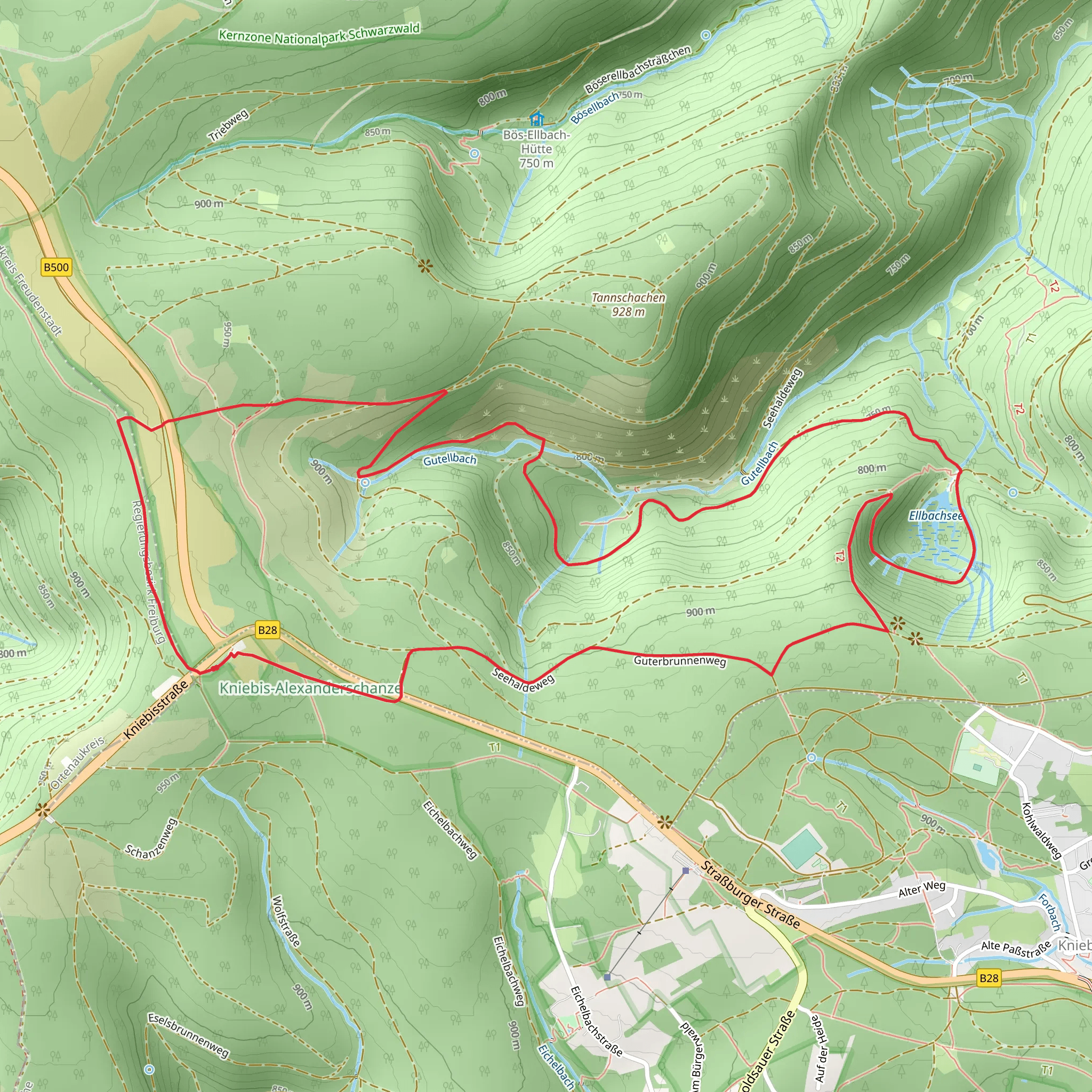 Schanze, Weiher and Ellbachsee Loop via Alexanderschanze mobile static map