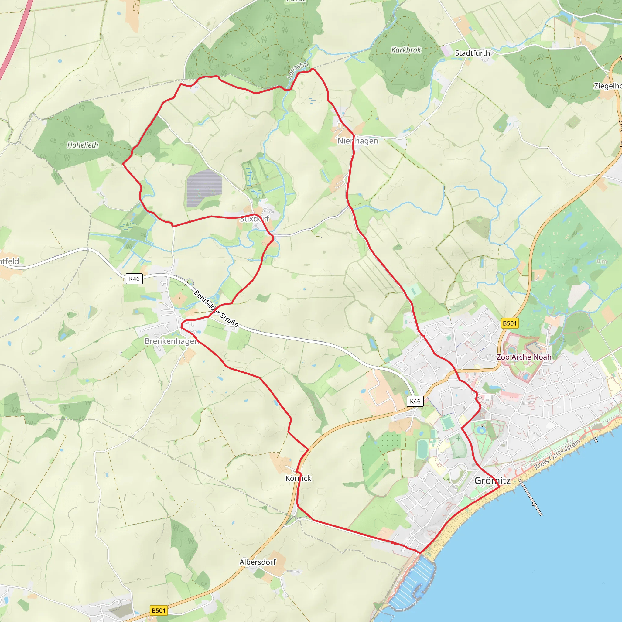 Suxdorf Route - Groemitz mobile static map