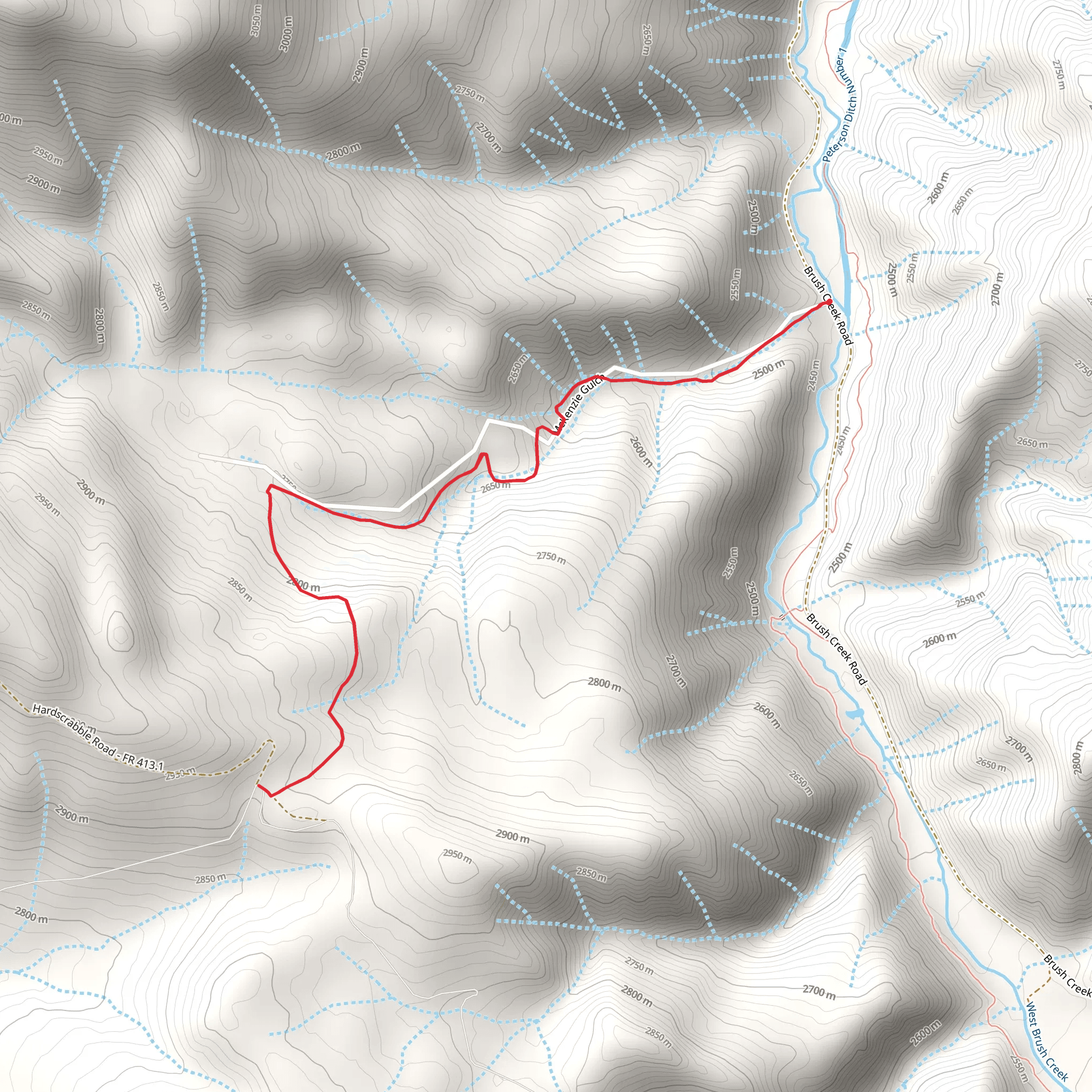Mckenzie Gulch Trail mobile static map