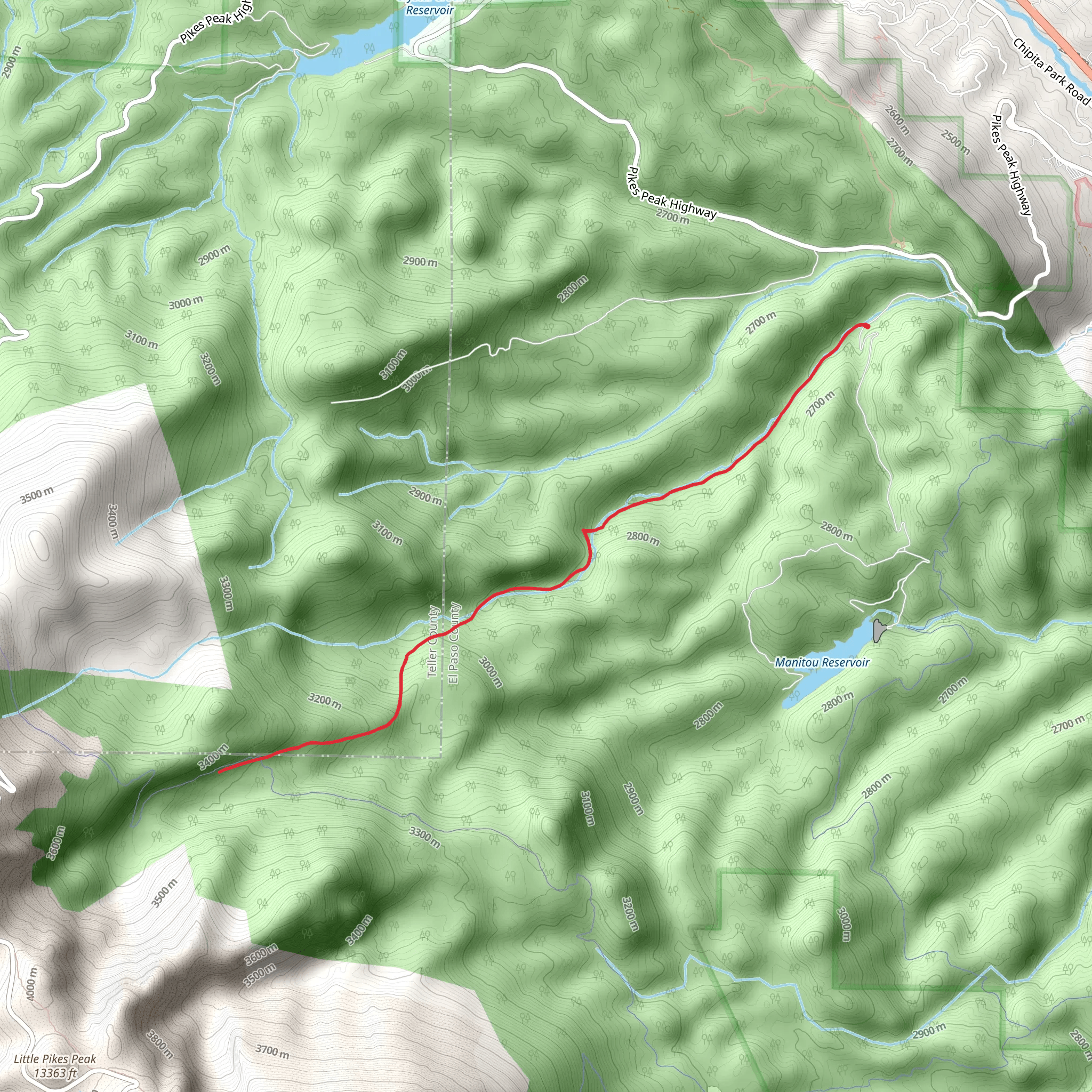 Severy Creek Trail mobile static map