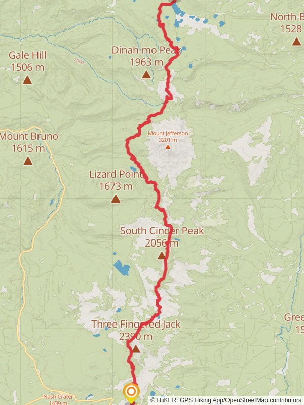 Mount Jefferson Wilderness Traverse mobile static map