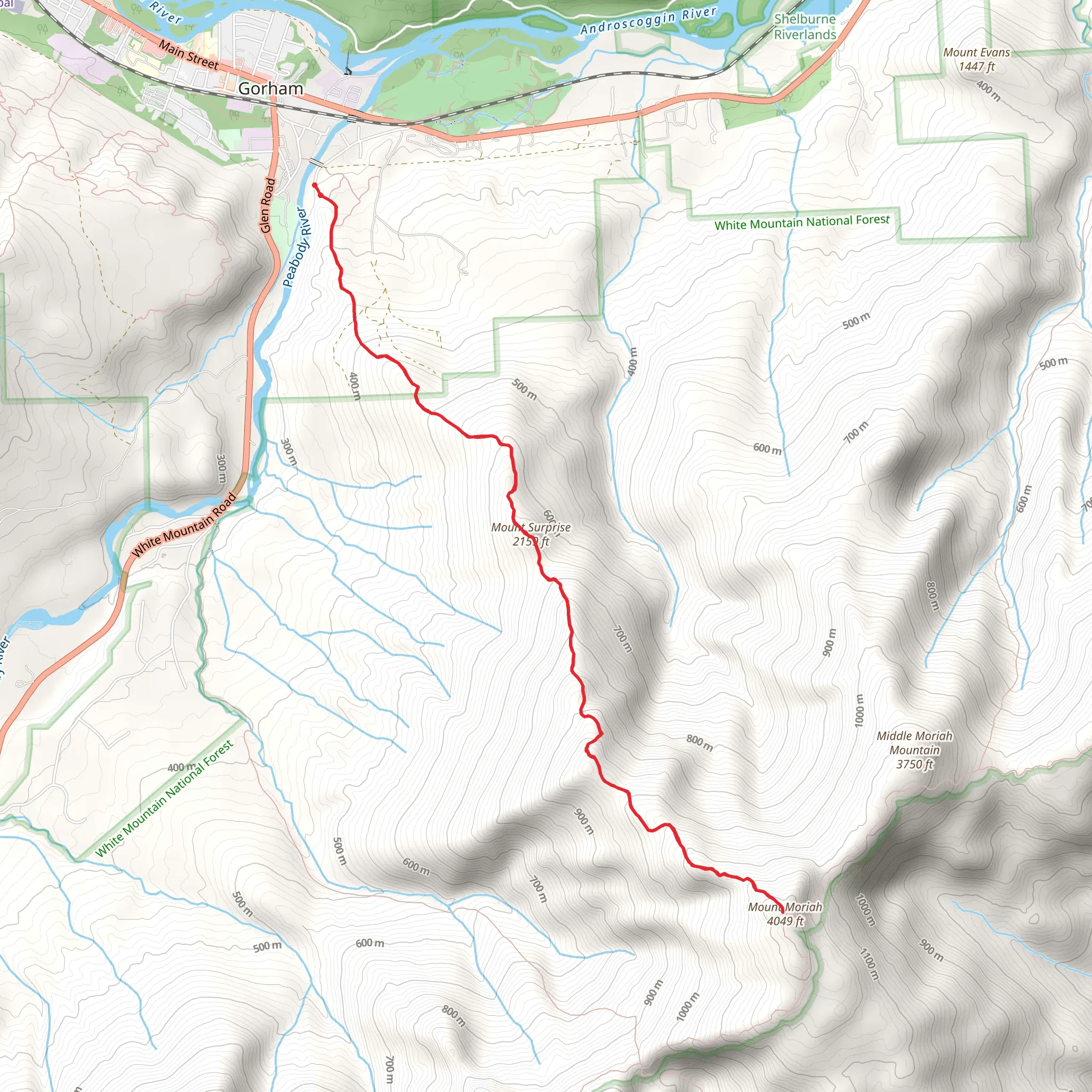 Mount Moriah via Carter Moriah Trail mobile static map
