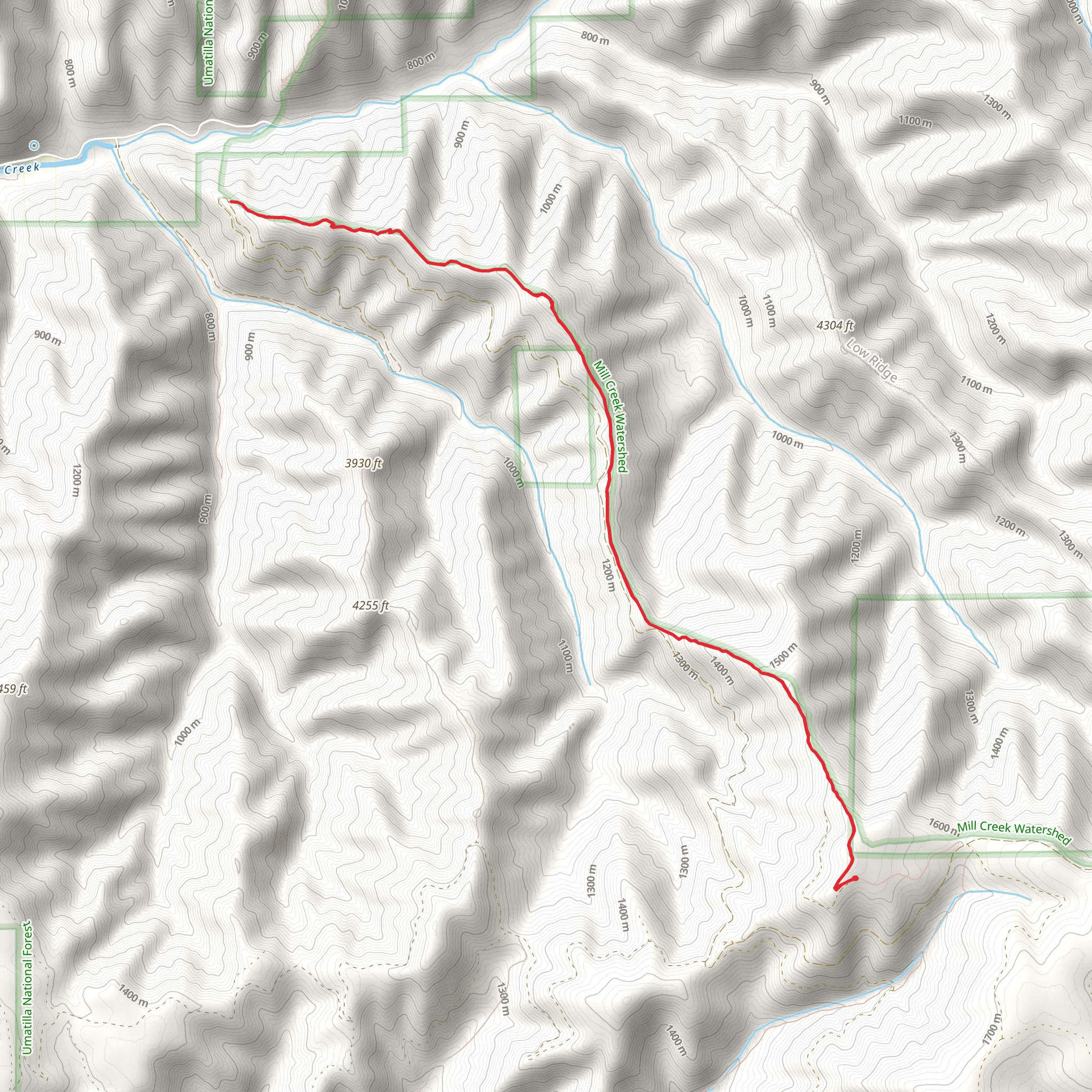 Indian Ridge Trail - Short mobile static map