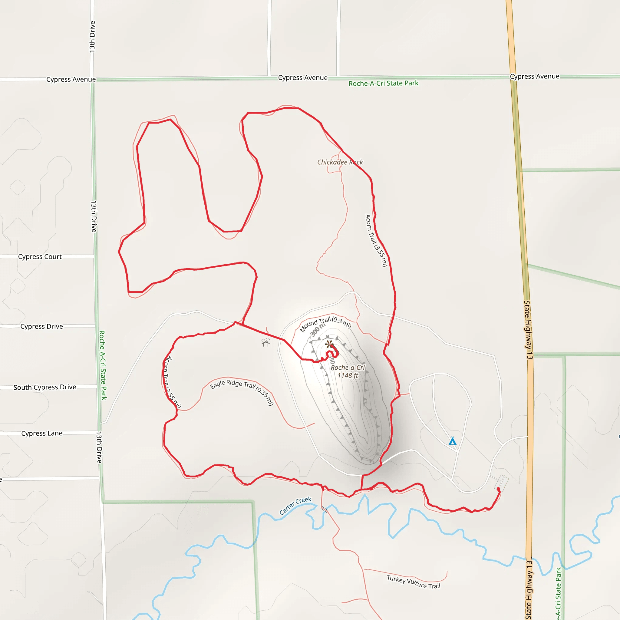 Spring Peeper Trail and Acorn Trail Loop mobile static map