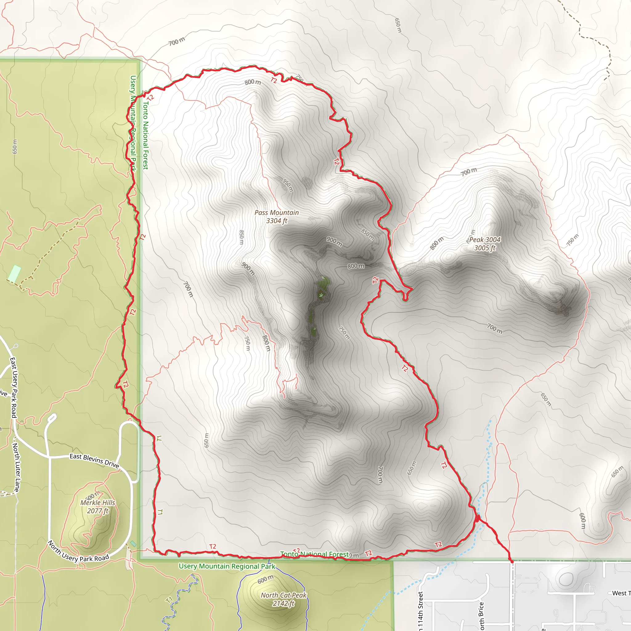 Pass Mountain Loop Trail mobile static map