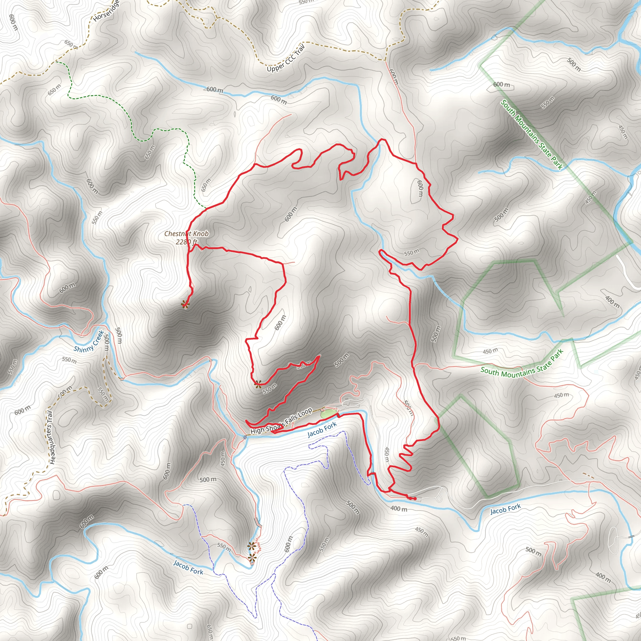 Hemlock Nature, Chestnut Knob and Little River Loop Trail mobile static map