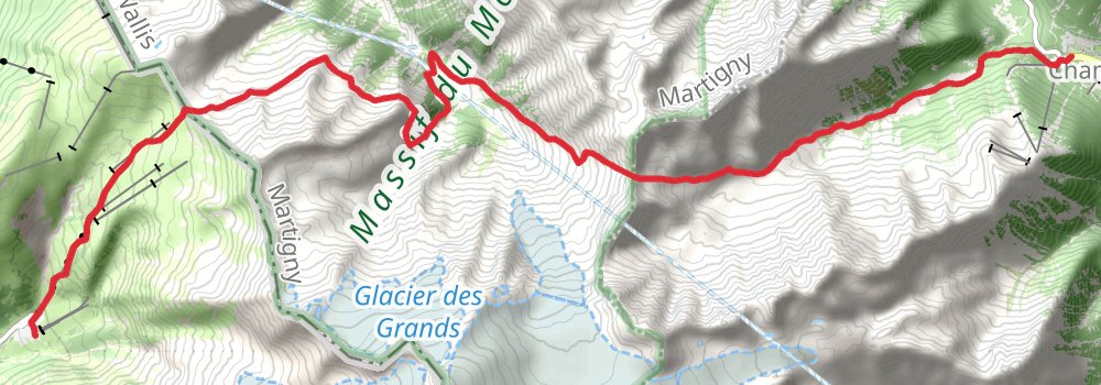 Chamonix to Zermatt - Haute Route stage 2 Map
