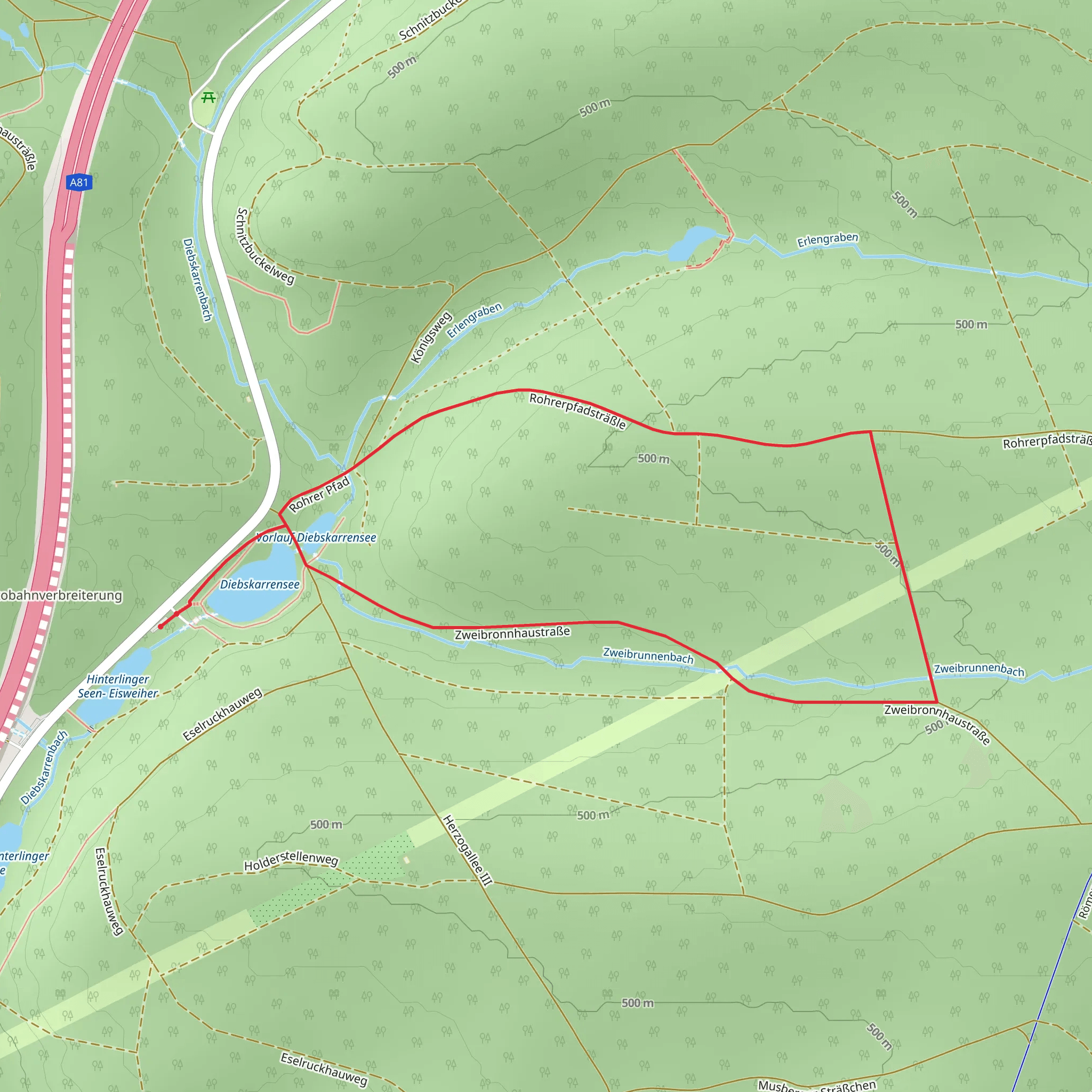 Rohrerpfadsträßle and Zweibronnhaustraße Loop mobile static map