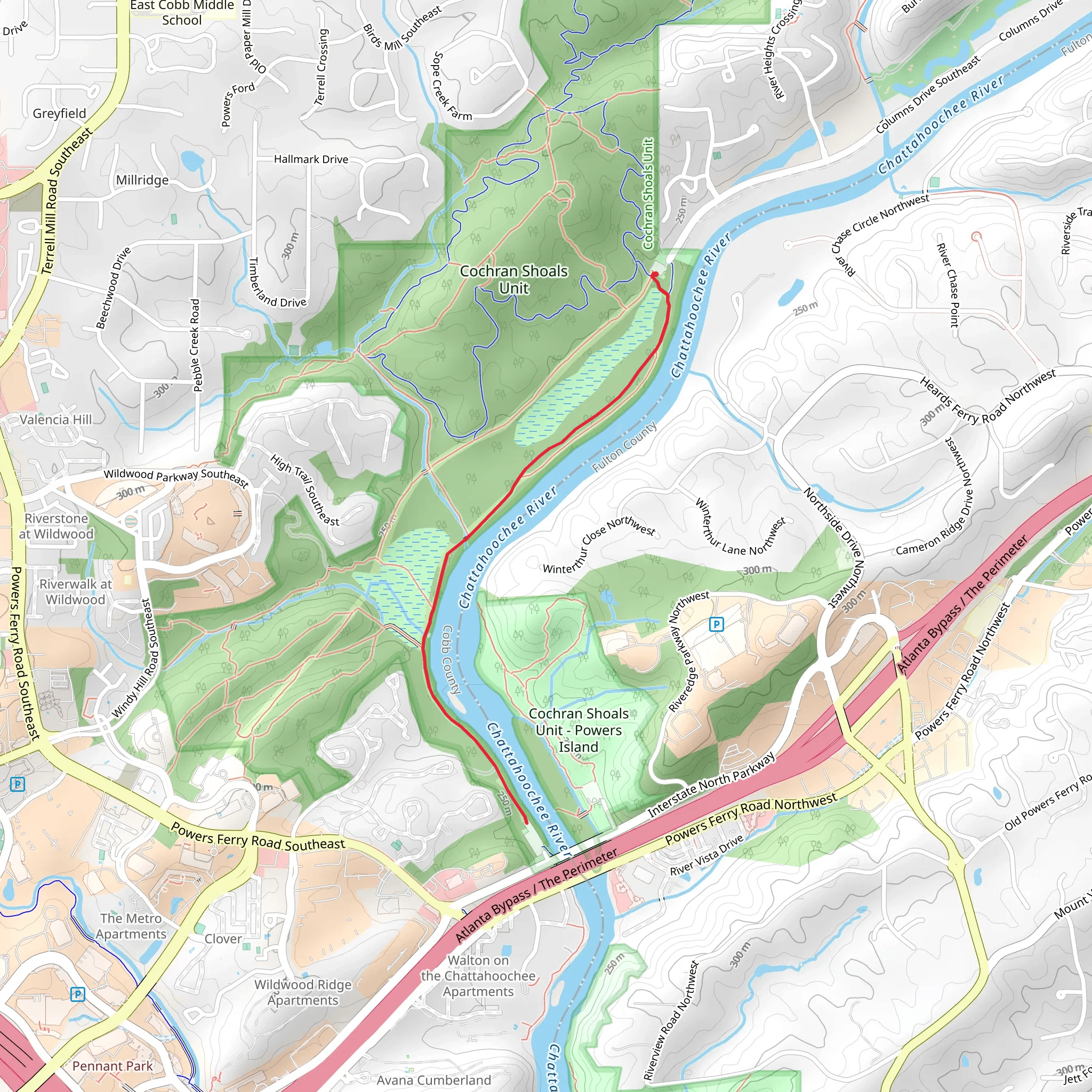 Columns Drive Southeast Walk - South mobile static map