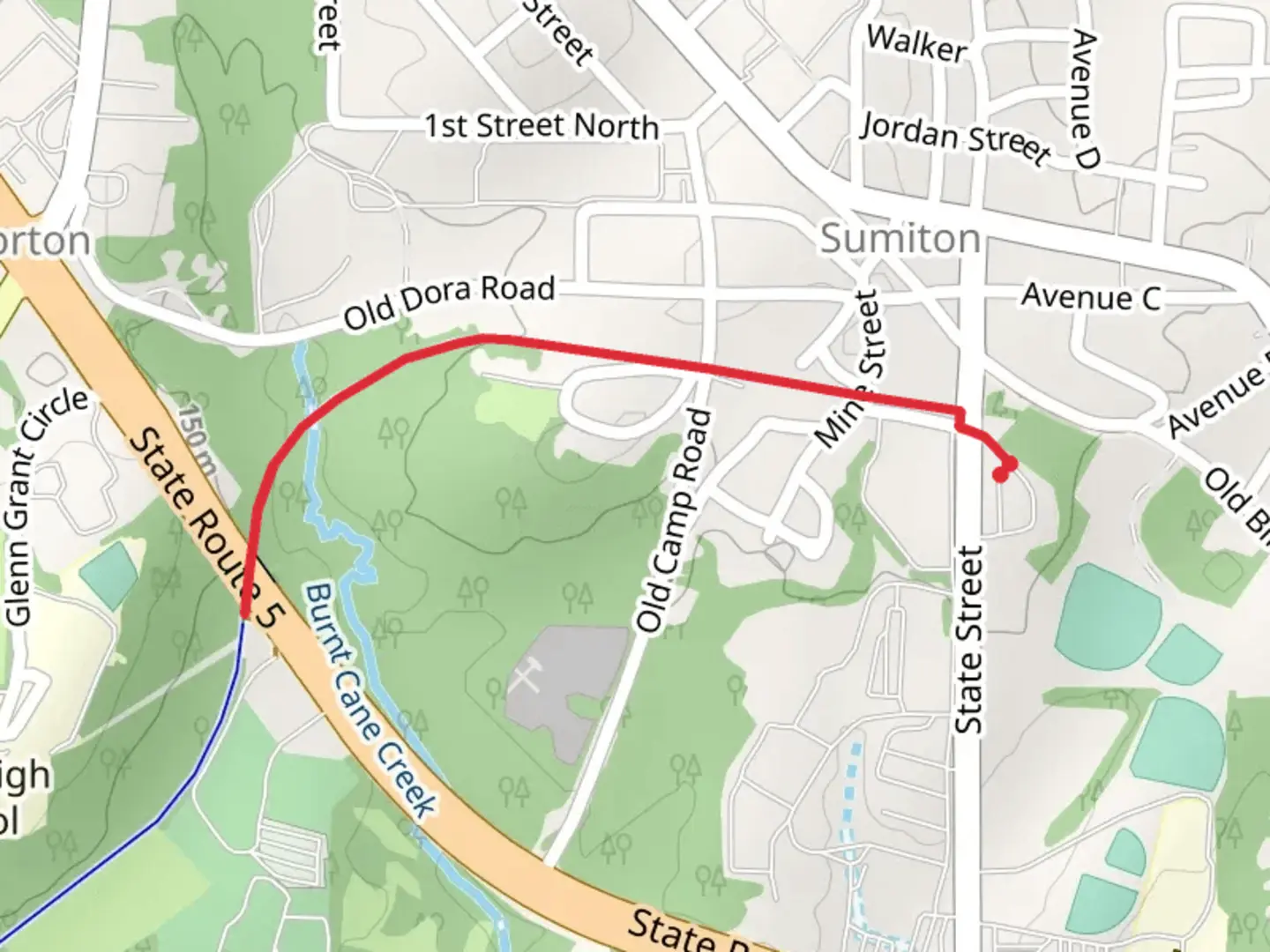 An image depicting the trail Walk to Burnt Cane Creek and its surrounding area.