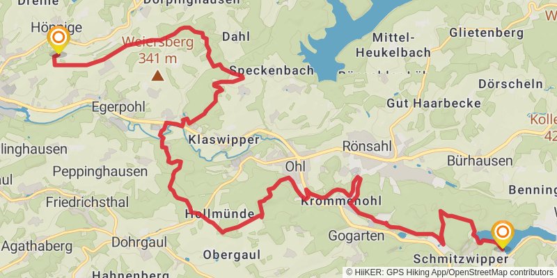 Bergischer Panoramasteig stage 6 Map