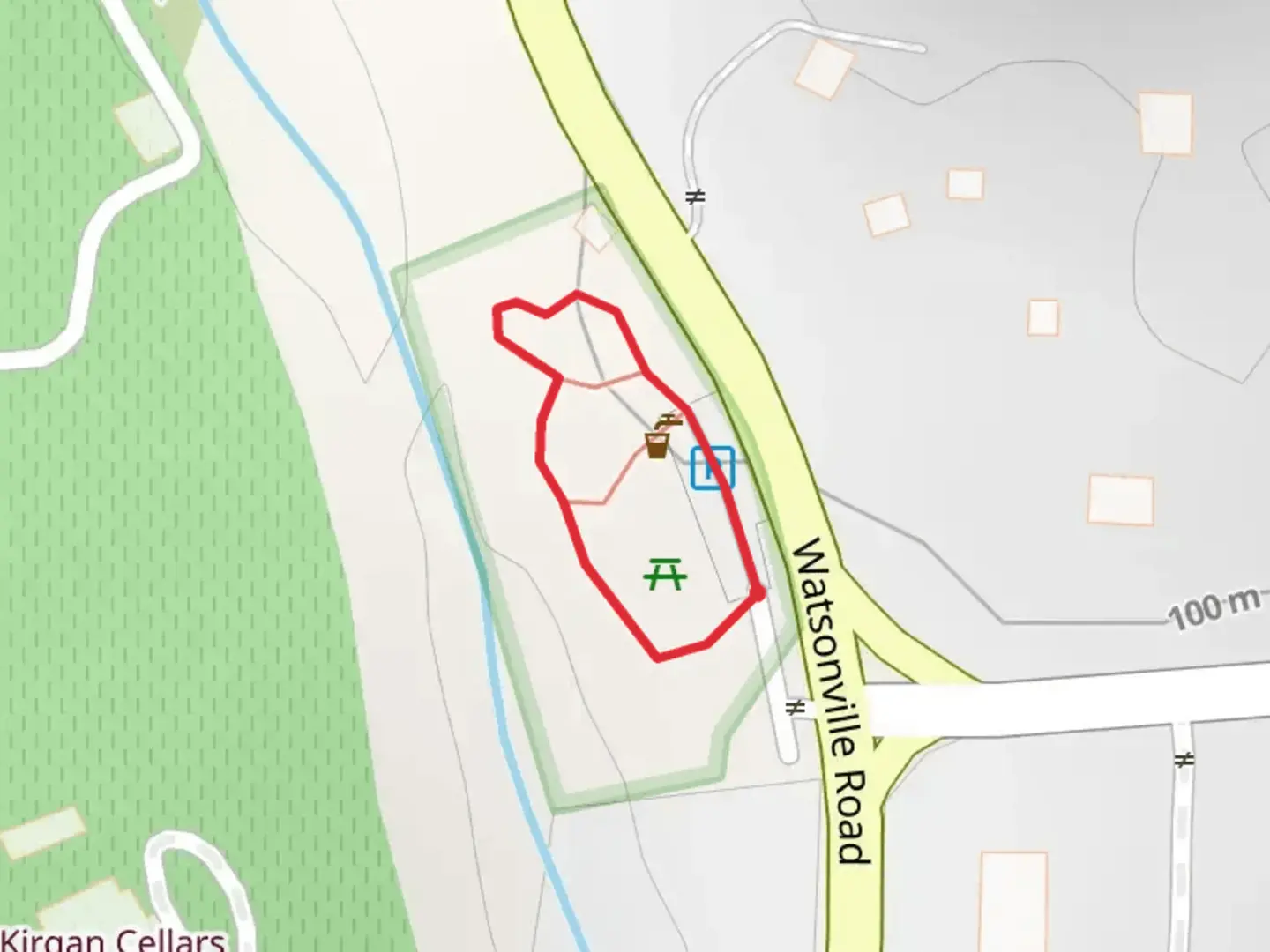 An image depicting the trail Watsonville Road Loop and its surrounding area.