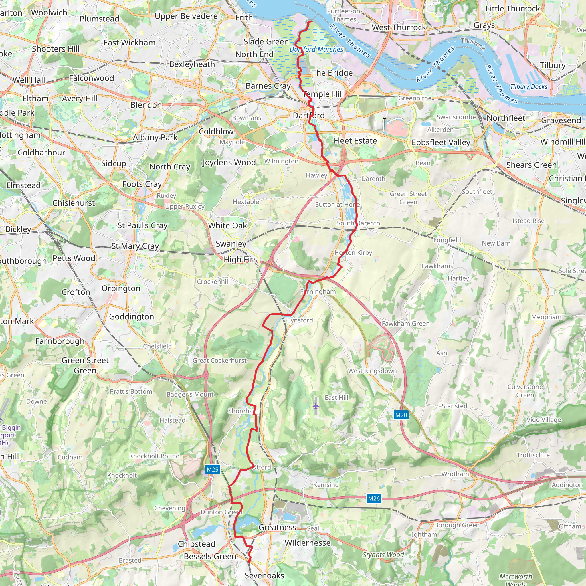 Darent Valley Path mobile static map