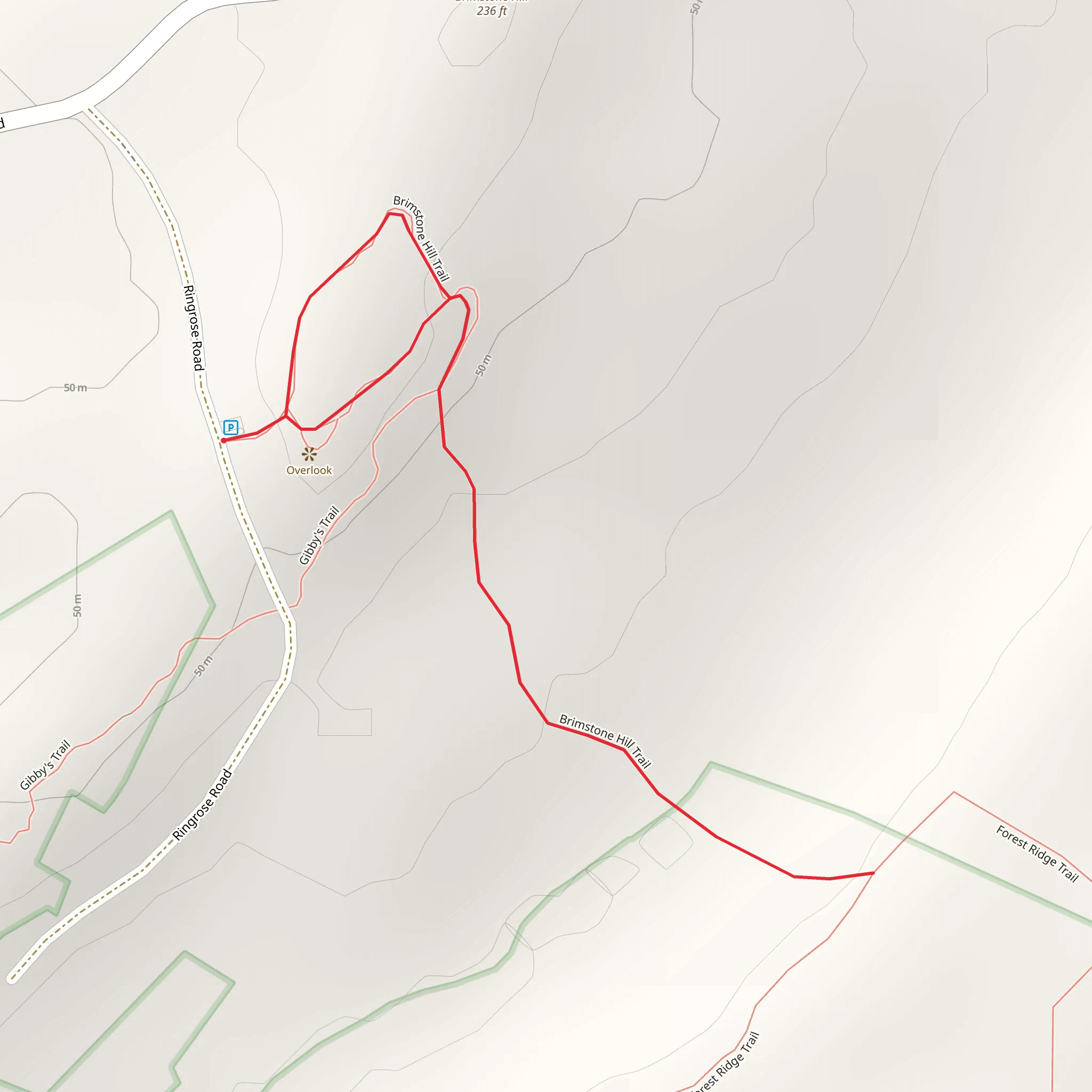 Kelsey Brook - Brimstone Hill Trail mobile static map