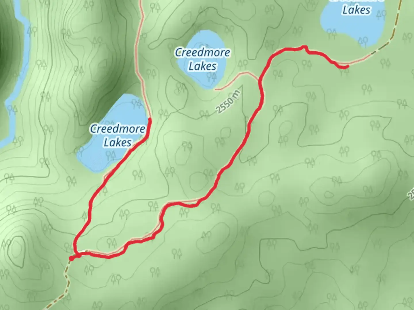 An image depicting the trail Creedmore Lakes Trail and its surrounding area.
