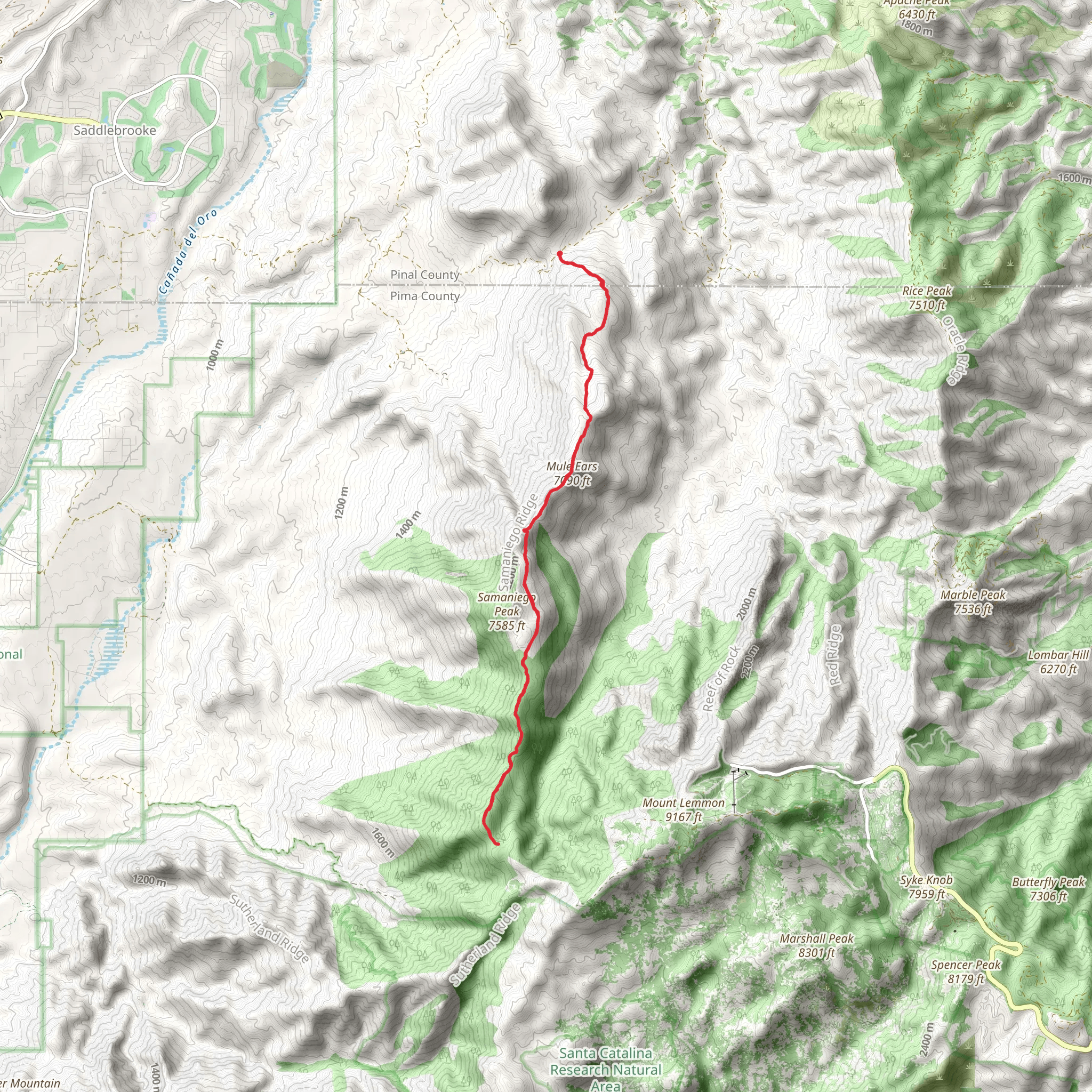 Samaniego Trail mobile static map