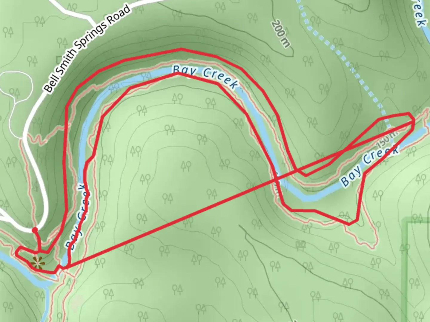 An image depicting the trail Sentry Bluff Loop Trail and its surrounding area.