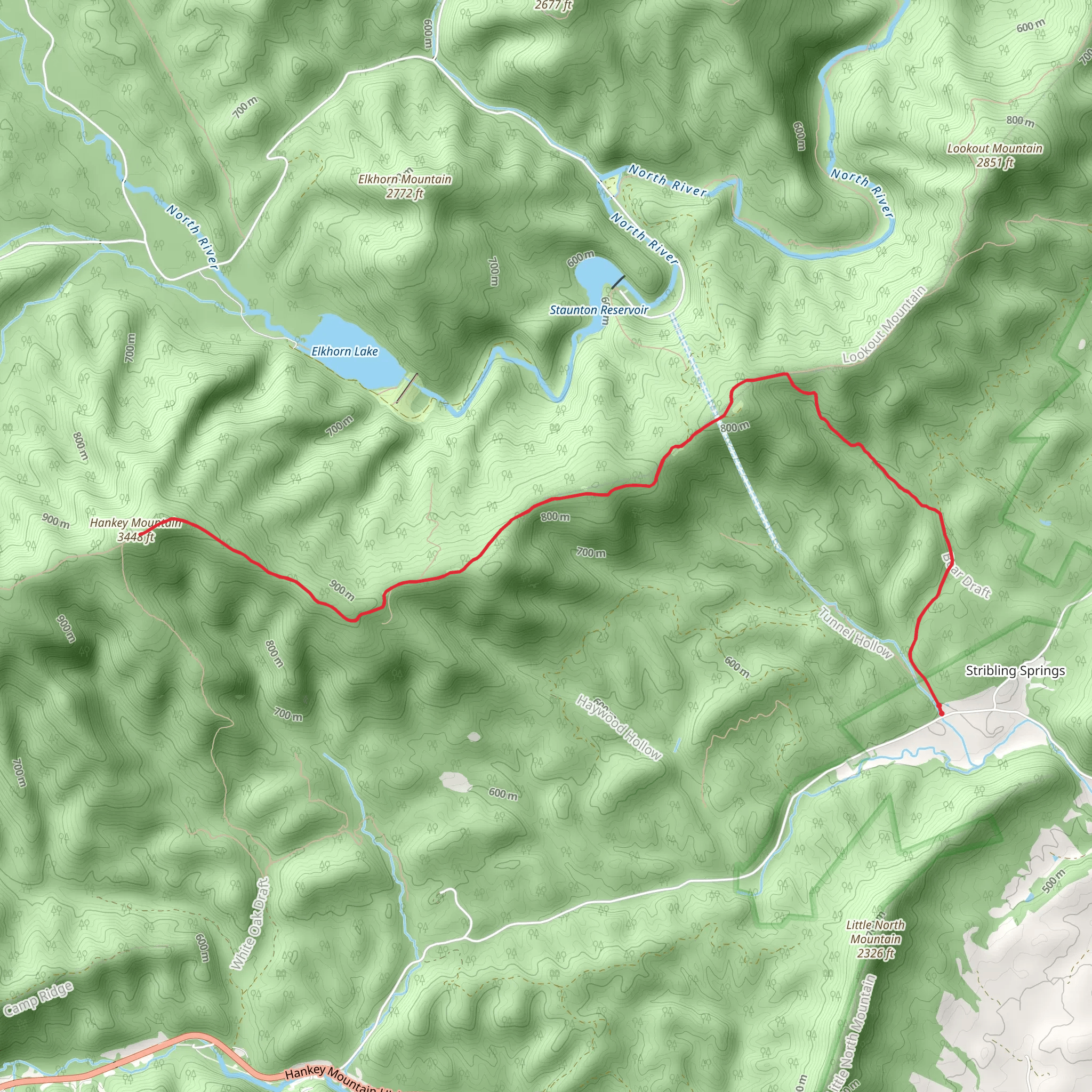 Hankey Mountain via Wild Oak Trail mobile static map