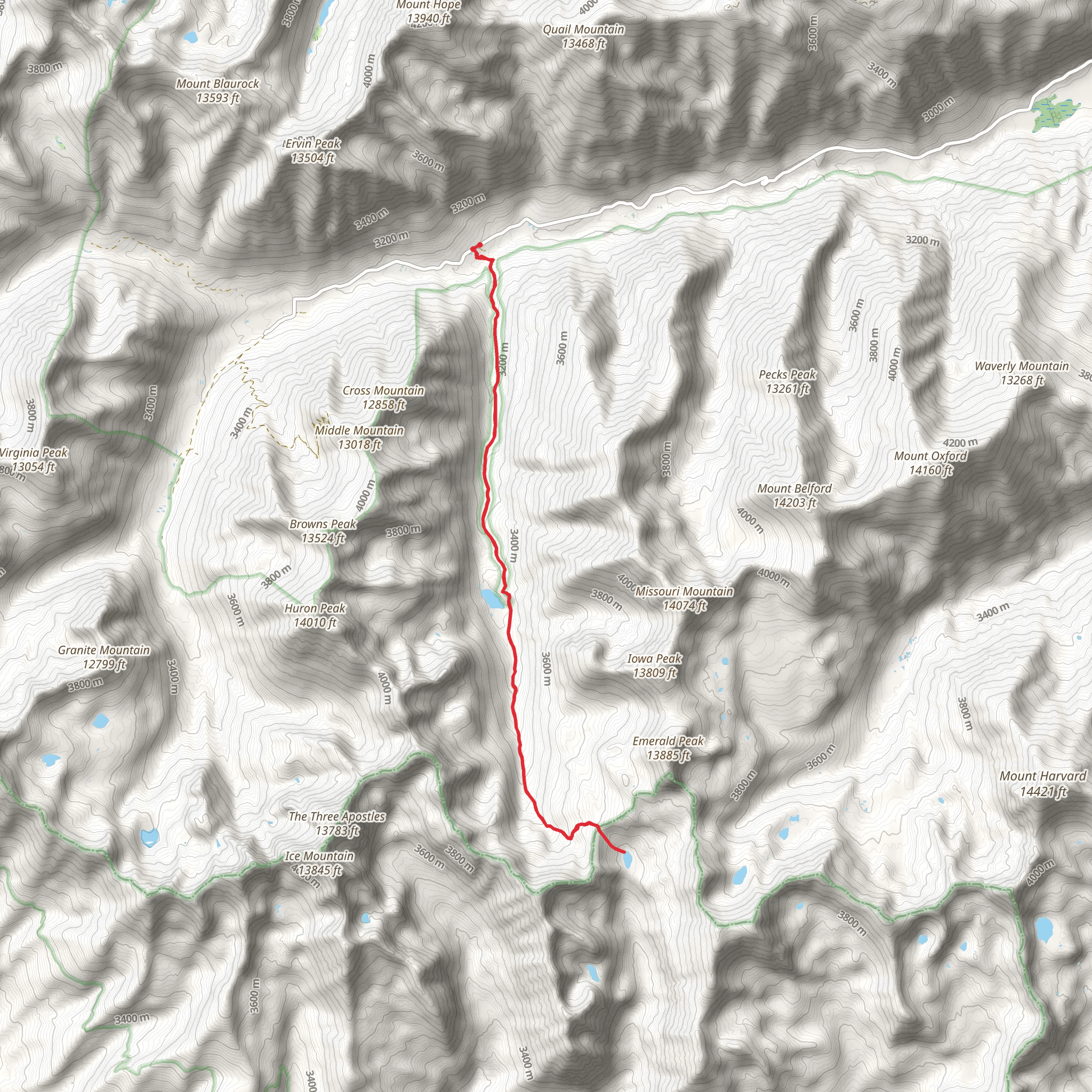 Pear Lake Trail mobile static map