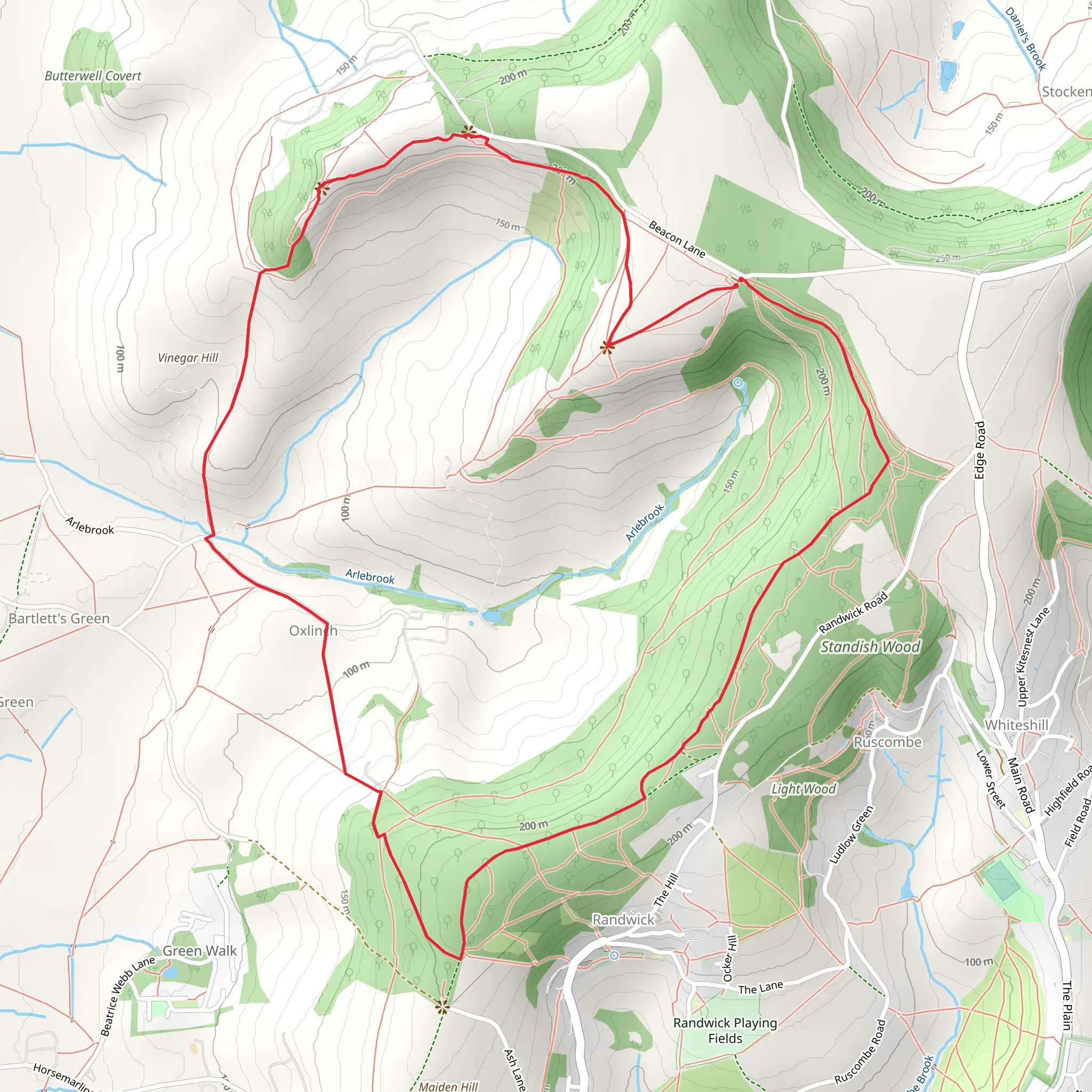 Haresfield Beacon Loop mobile static map