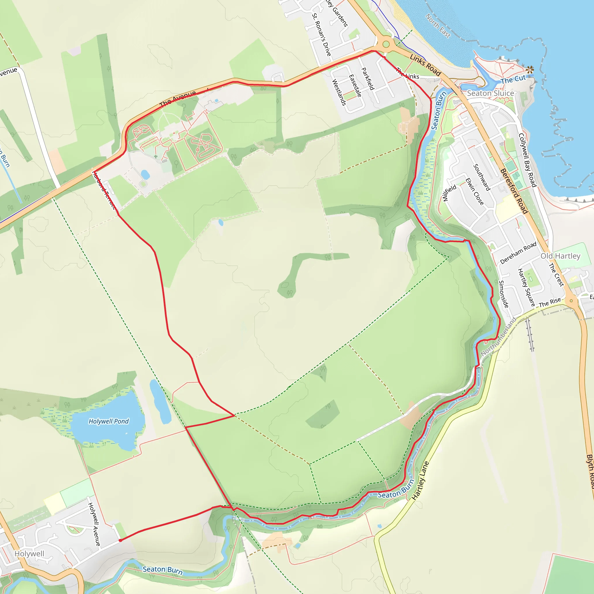 Seaton Sluice Loop mobile static map