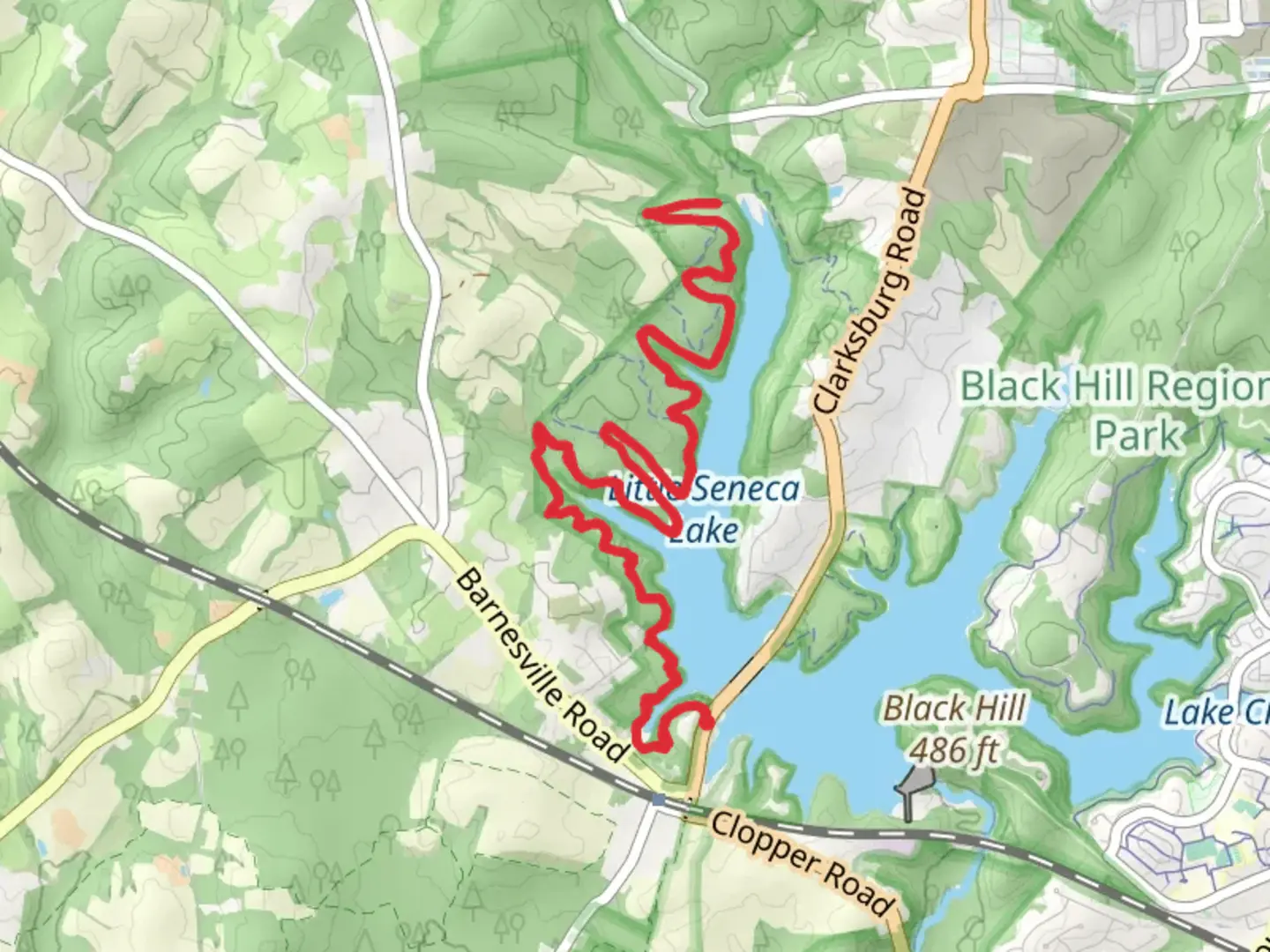 An image depicting the trail Ten Mile Creek Trail from Boyds and its surrounding area.