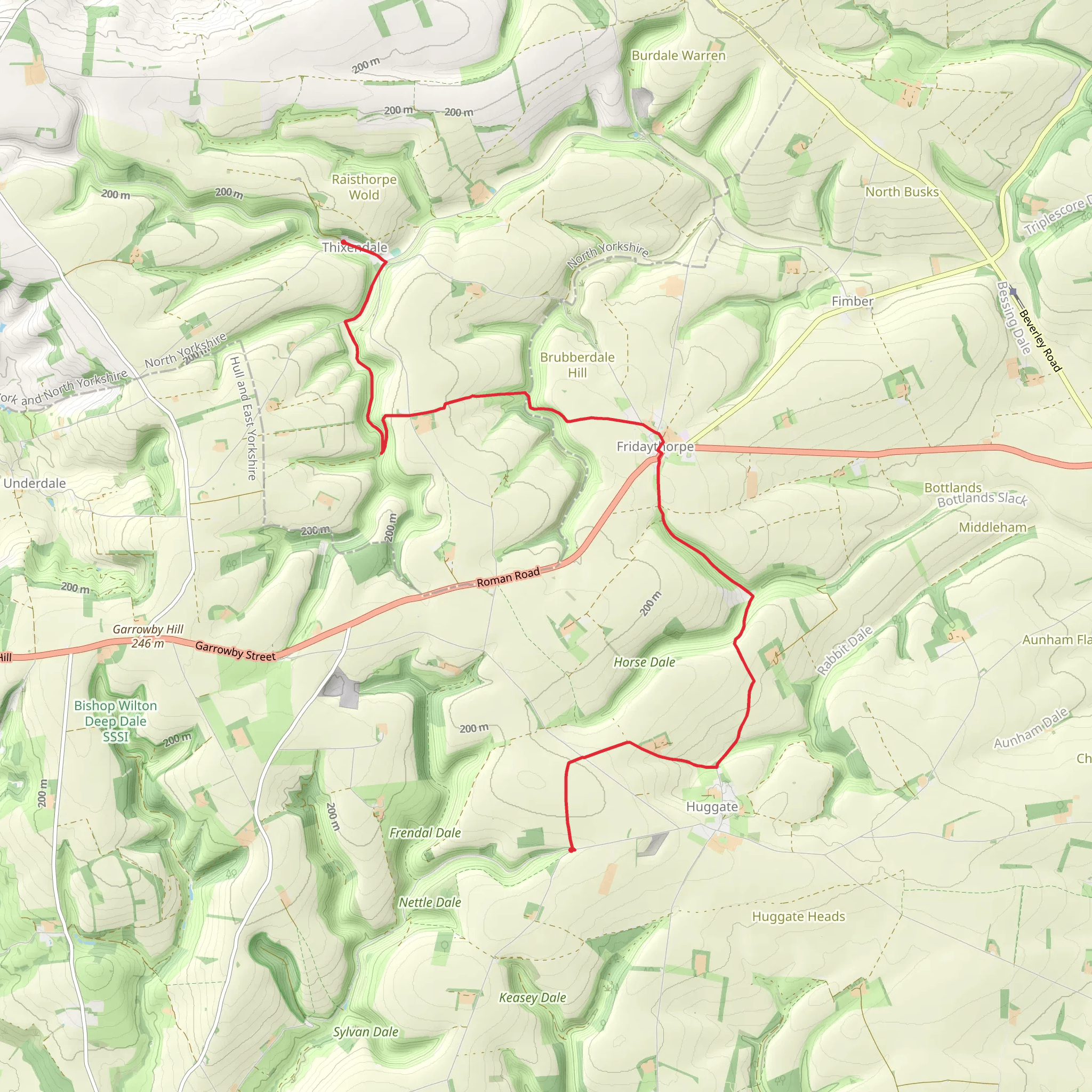 Thixendale to Pasture Dale mobile static map