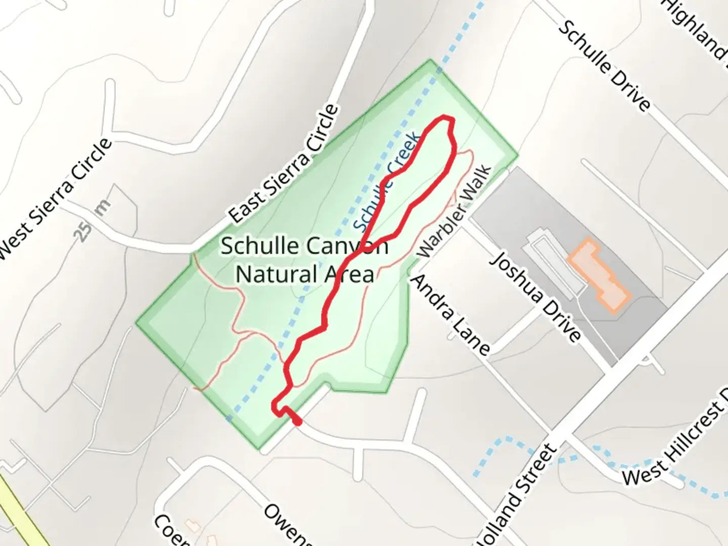 An image depicting the trail Schulle Creek Loop and its surrounding area.