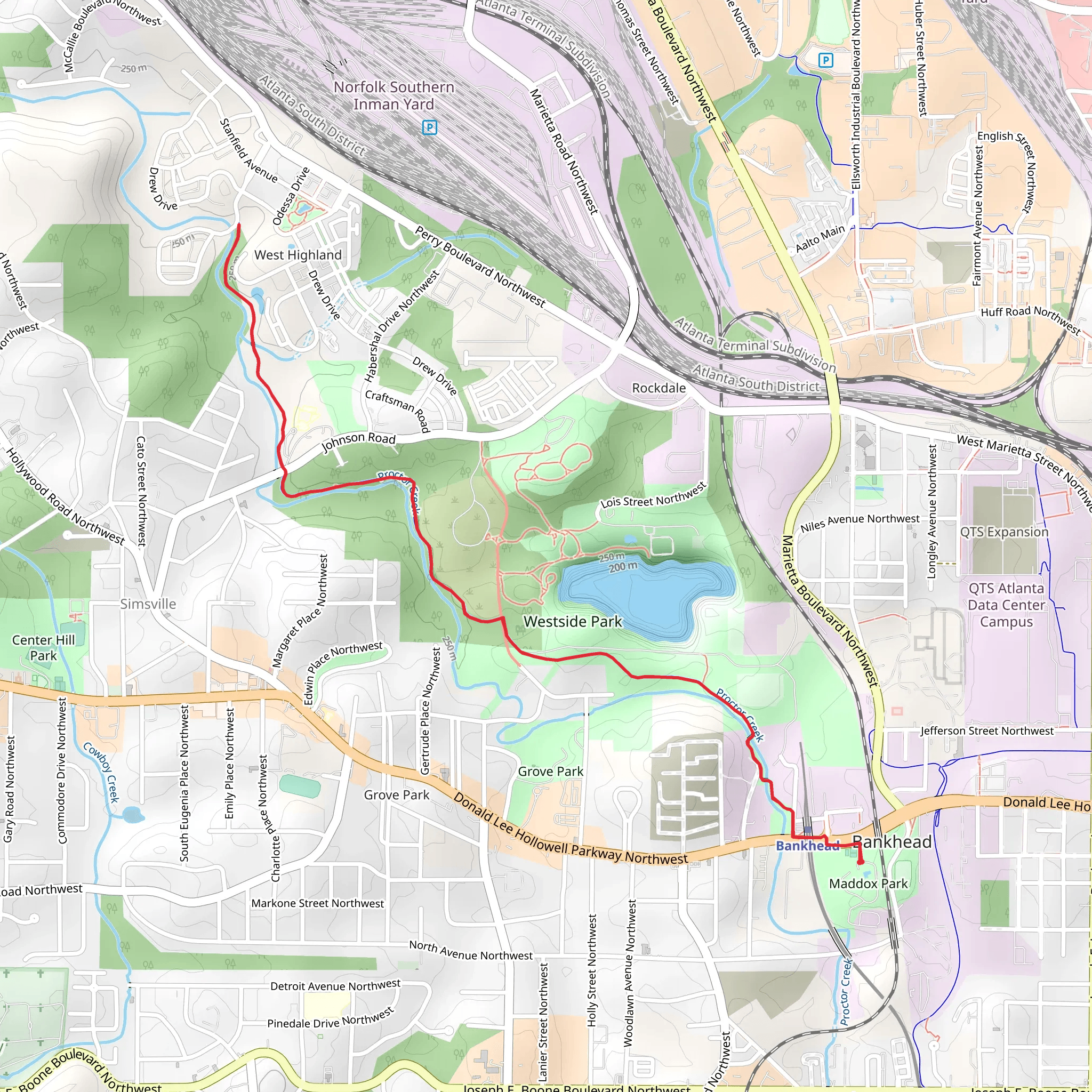 Proctor Creek Greenway mobile static map
