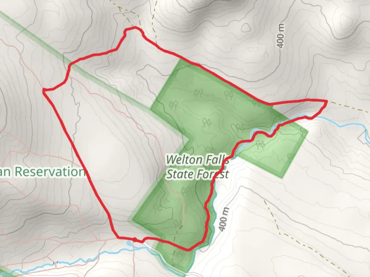 An image depicting the trail Lower Manning and Back 80 Loop Trail and its surrounding area.