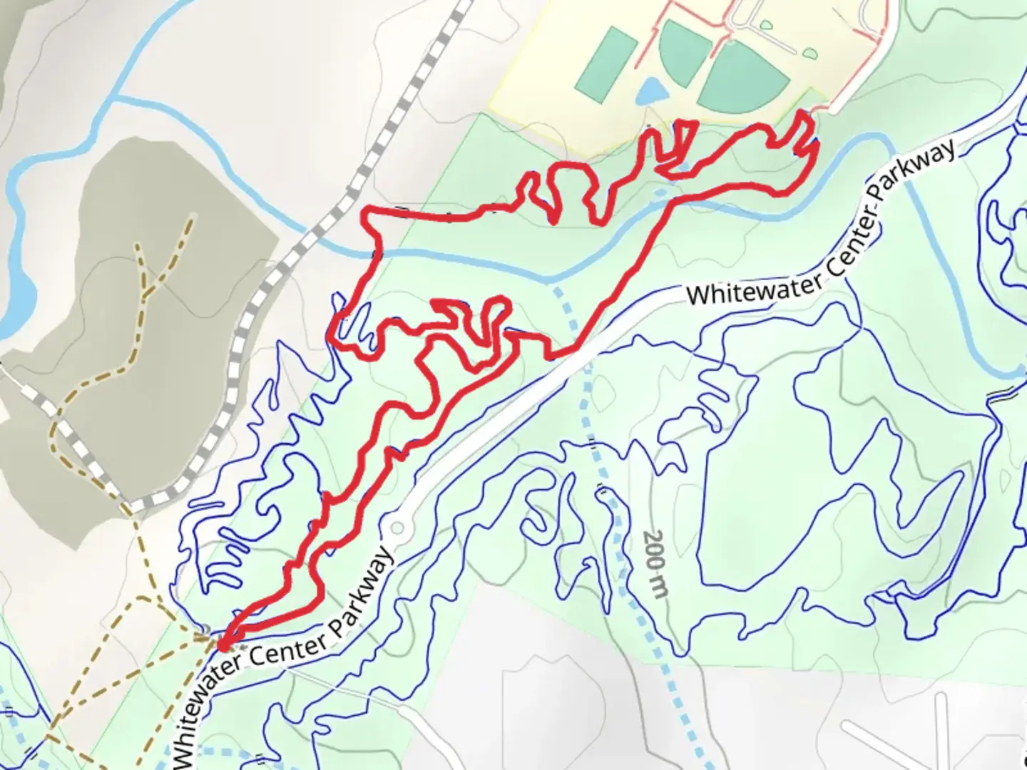 An image depicting the trail Academy Loop and its surrounding area.