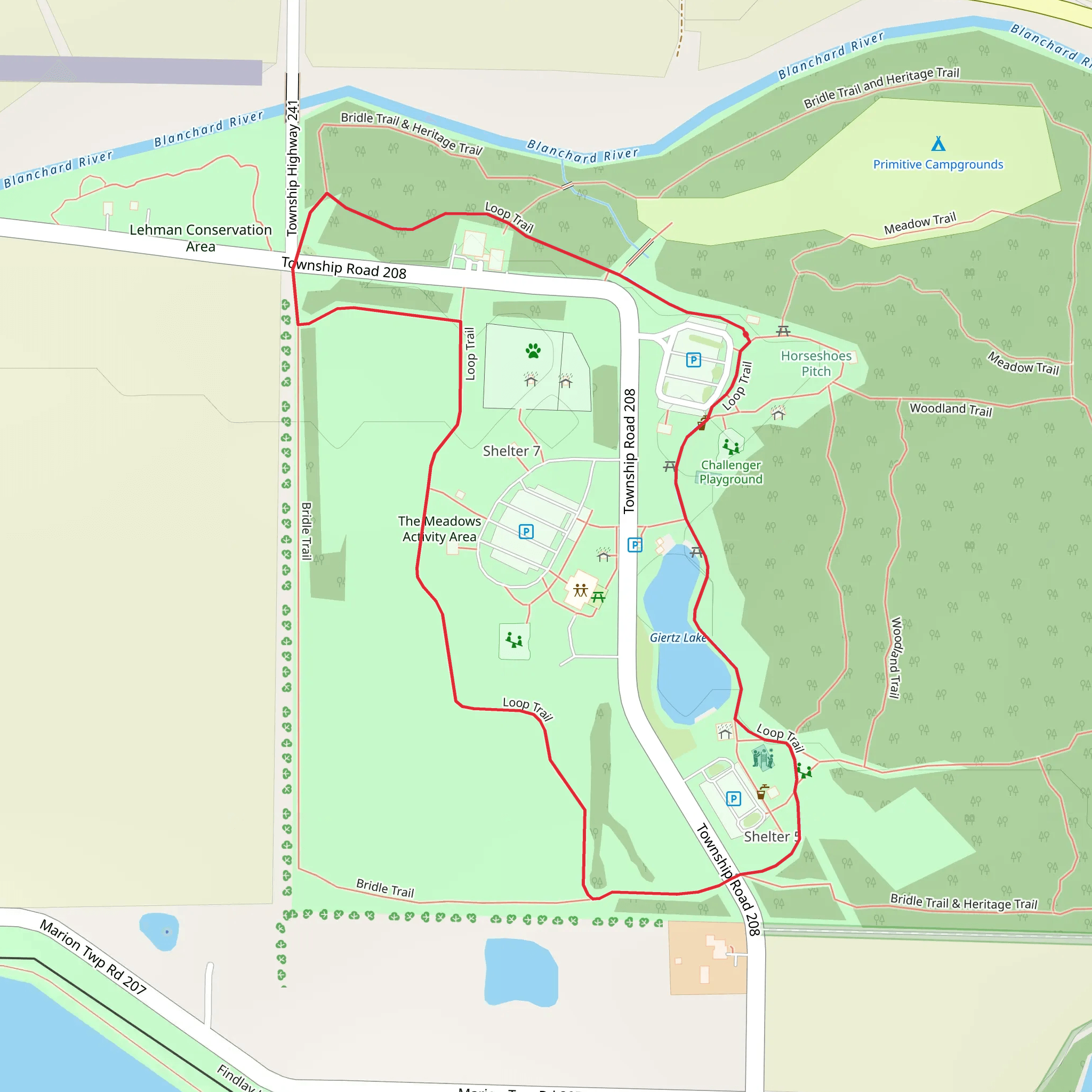 Giertz Lake Loop mobile static map