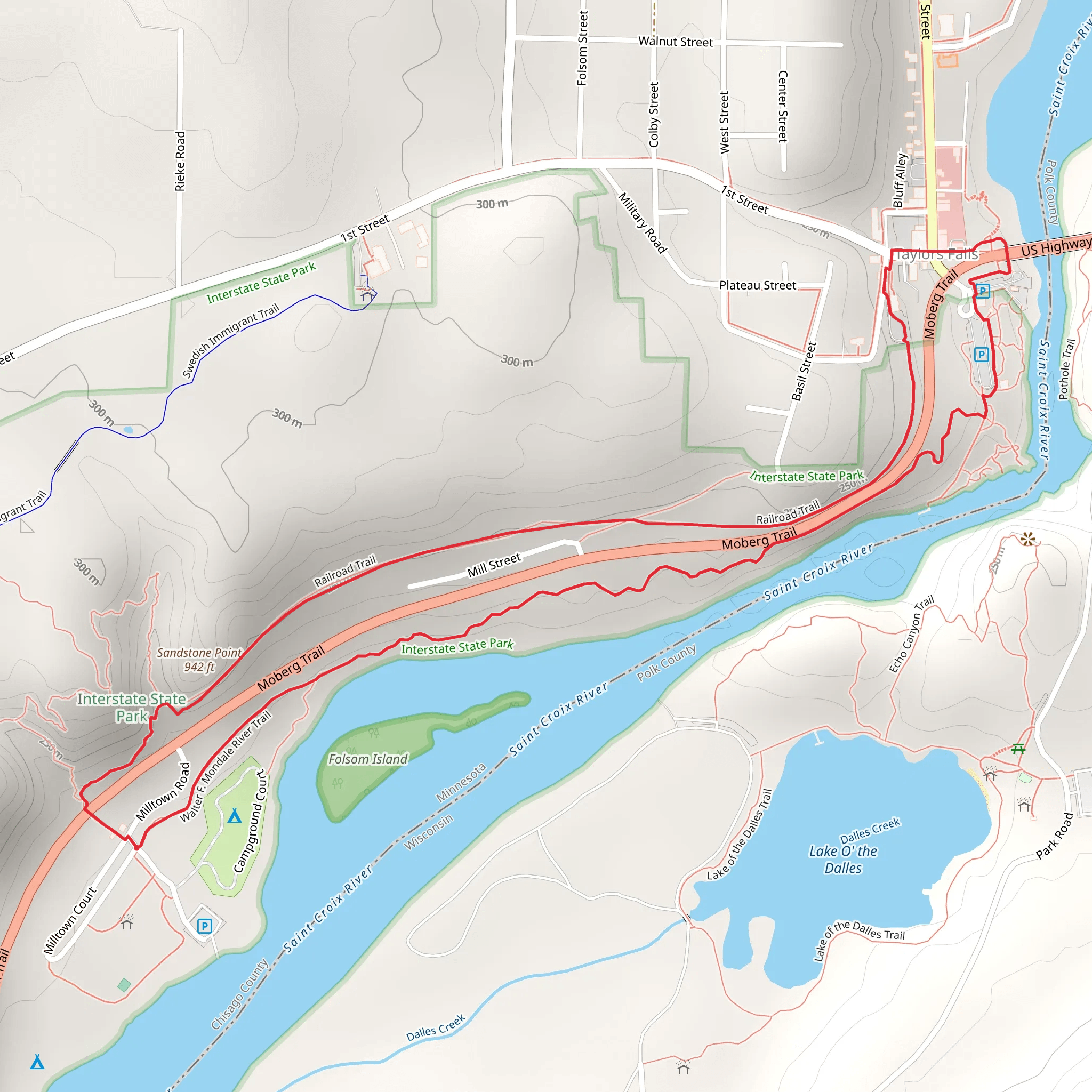 River and Railroad Loop Trail mobile static map