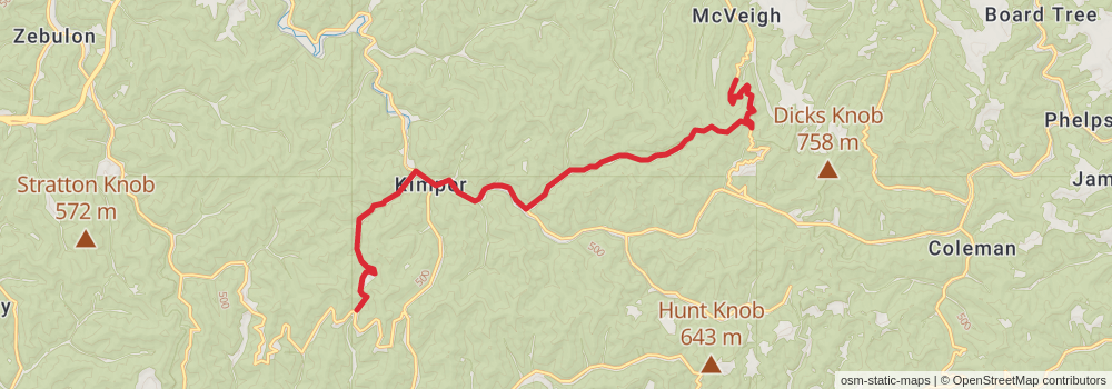 American Perimeter Trail - Southern Appalachian Primary stage 50 Map