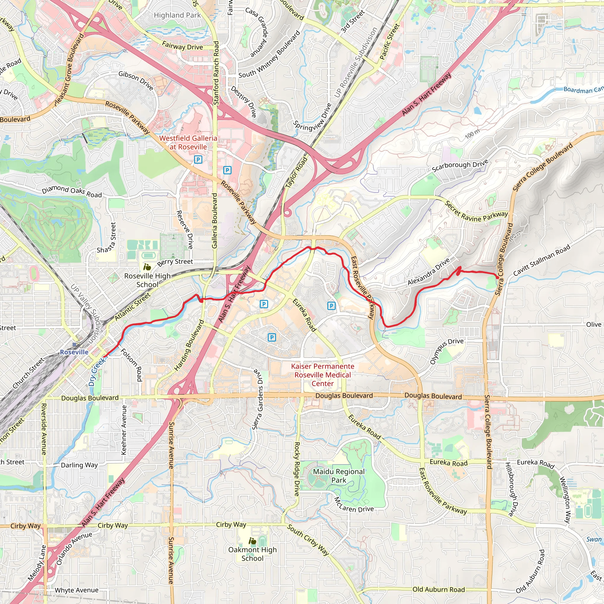 Miner's Ravine Trail mobile static map