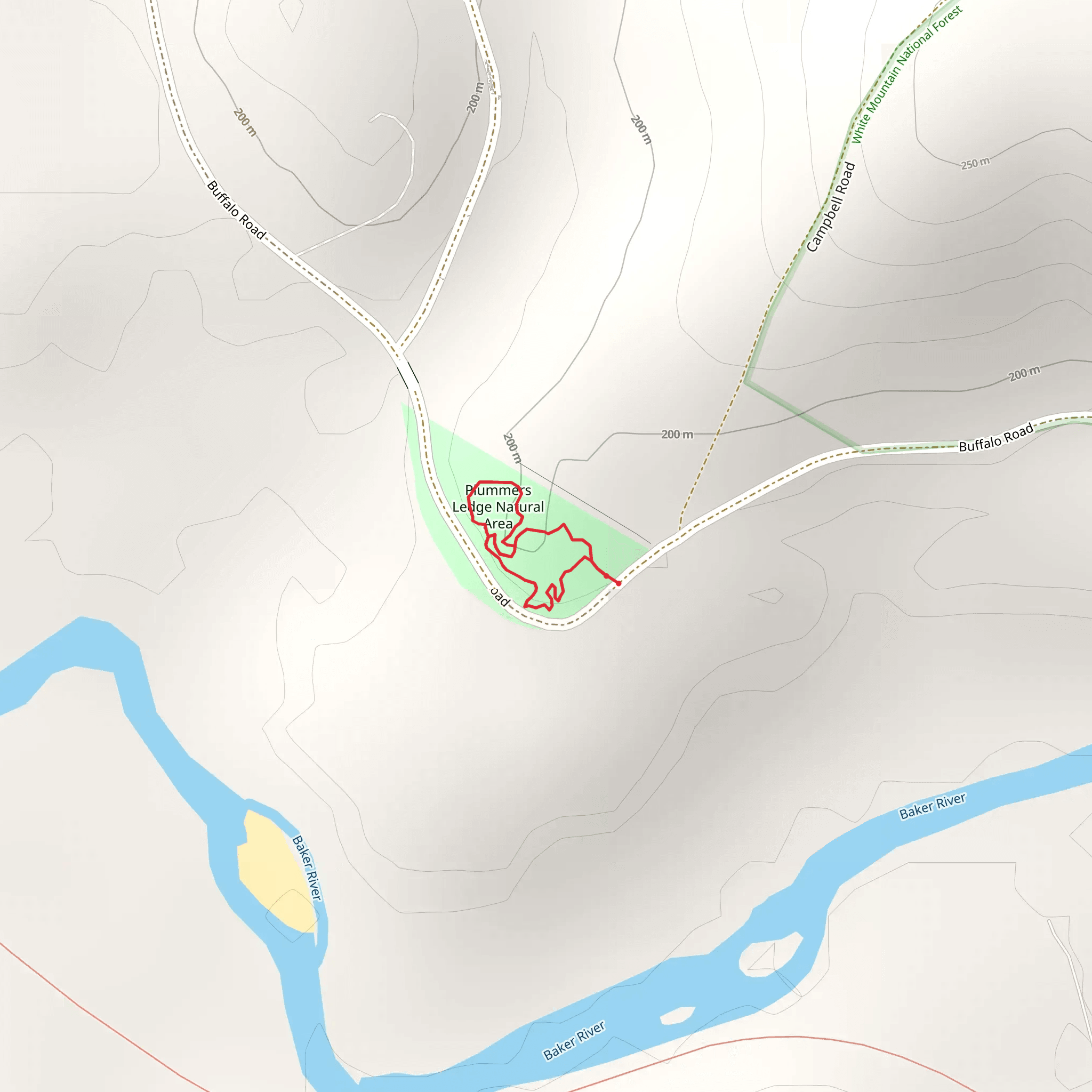 Plummers Ledge Natural Area Loop mobile static map